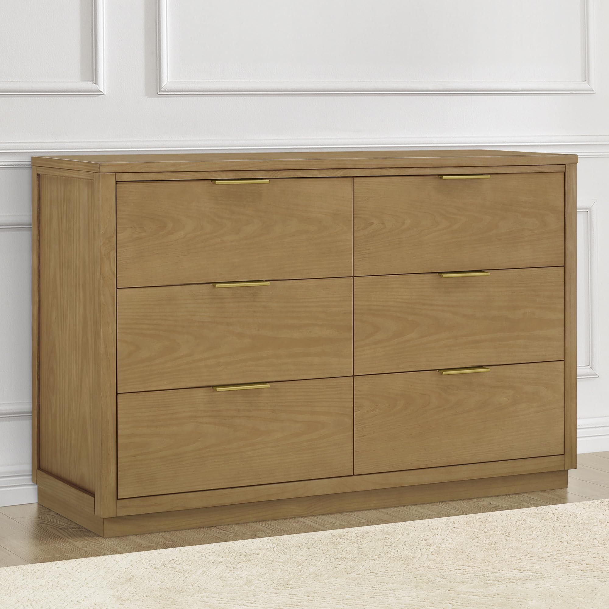 Delta Children Forever 6 Drawer Dresser, Fully Assembled - Naturals Collection, Teak Brown