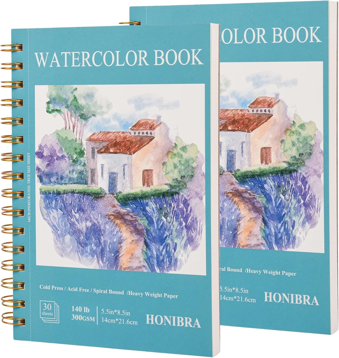 3-Pack 3.5"×5.5" Watercolor Paper Pad, 30 Sheets 140lb/300gsm Art Supplies for Adults Mixed Media Drawing, Premium Watercolor Sketchbook for Paint, Watercolor Pencils, Markers, Charcoal, Oil Pastels