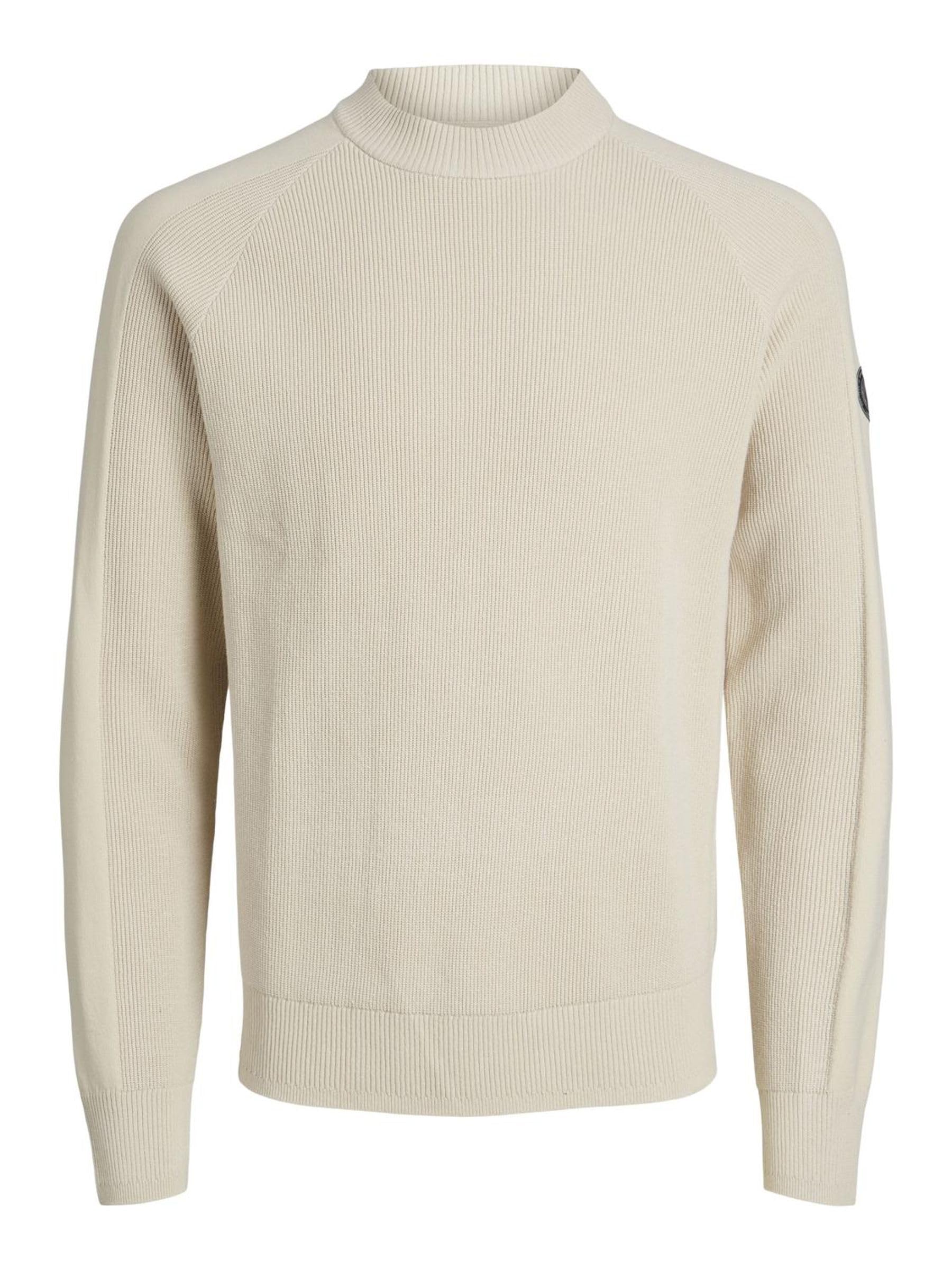 JACK & JONES Men's Jcofilo Knit Mock Neck Sn Jumper, Moonbeam, XL