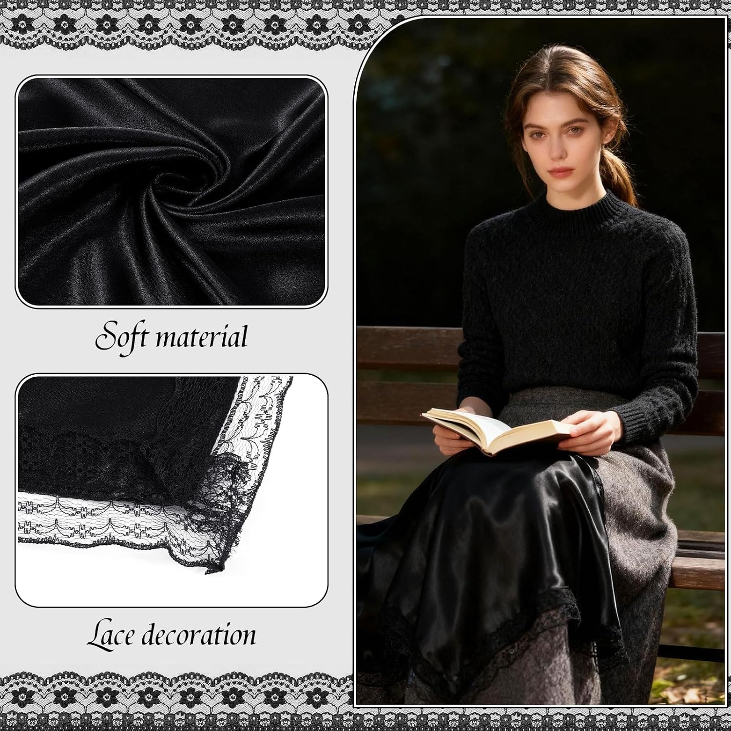 DOCILA Bandana Women Cozy Square Lap Scarf For Church, Daily Head Hair Neck Scarf Cover Handkerchief for Wedding Skirt Office