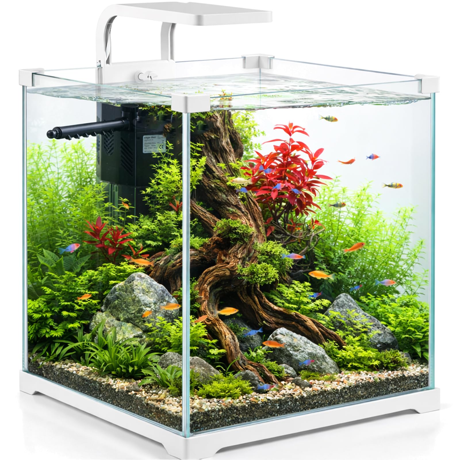 Kruger Meier Shrimp!One Pro 30 Aquarium Komplettset 15L – Nano Aquarium mit LED Beleuchtung und Innenfilter für Garnelen & Fische