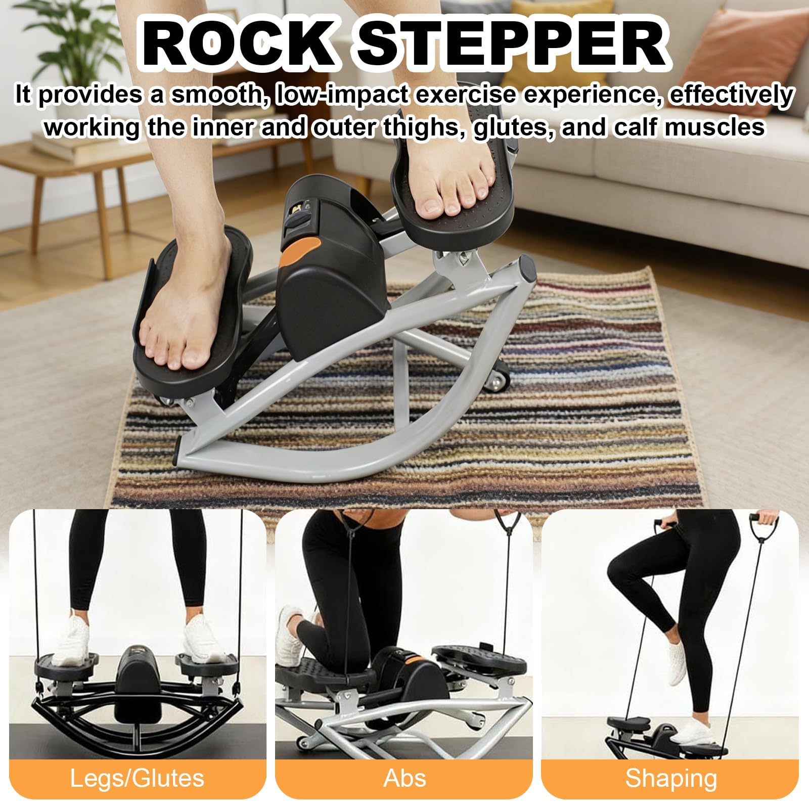 Stepper Oscillante - Stepper Con Movimento Laterale E Display Digitale, Fasce Elastiche per La Resistenza, Compatto E Silenzioso, Ideale per L'allenamento a Casa