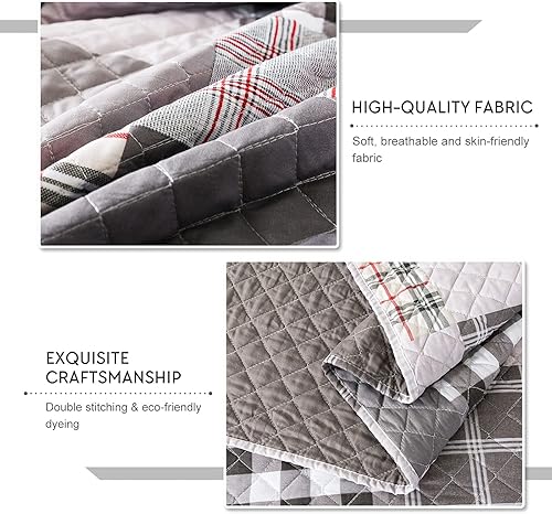 Miniatura 225 de Travan - Juego de edredón de 3 piezas reversible y ligero, ropa de cama con fundas de almohada para todas las estaciones, estampado floral marrón