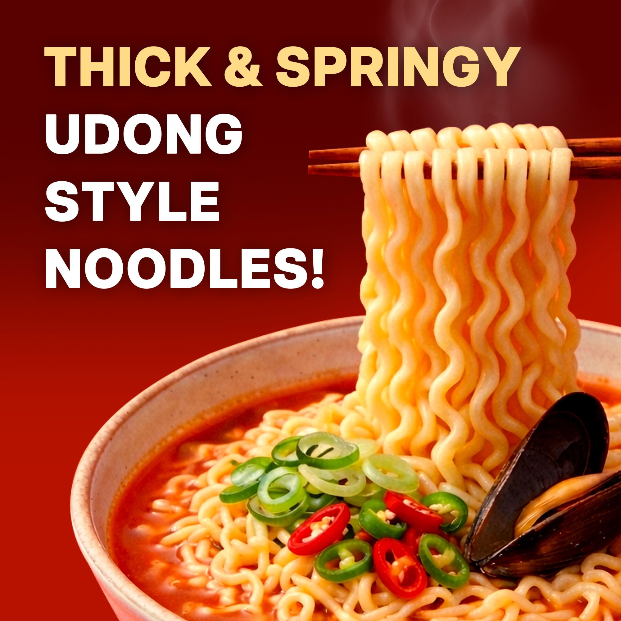 Nongshim Neoguri Noodles, Spicy Seafood, 4.2 Ounce (Pack of 10)