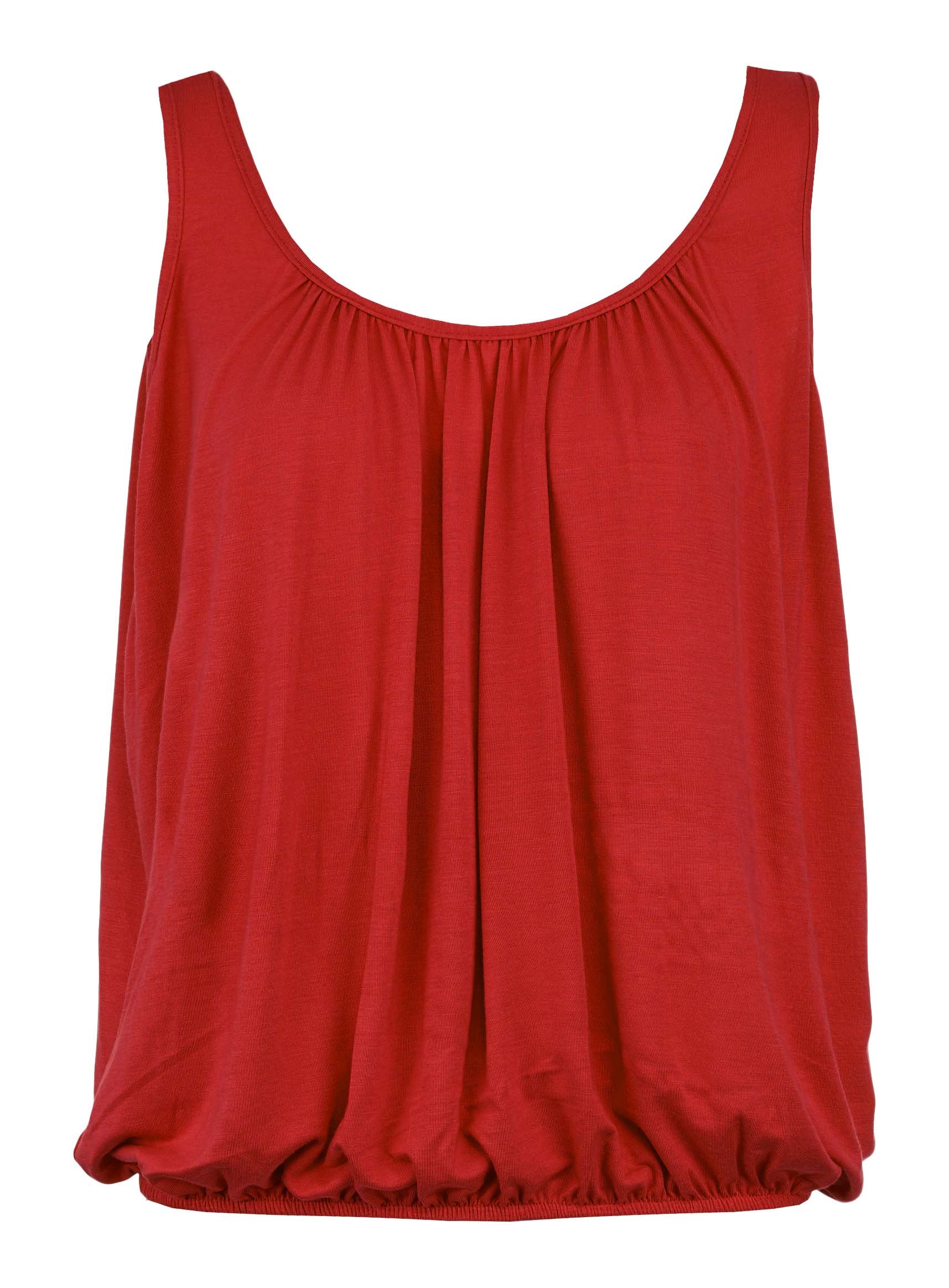 Body2Body BNWT Women's Vest Top Loose Fit Elasticated Waist Sleeveless T Shirt (M/L (UK 12/14), Red)