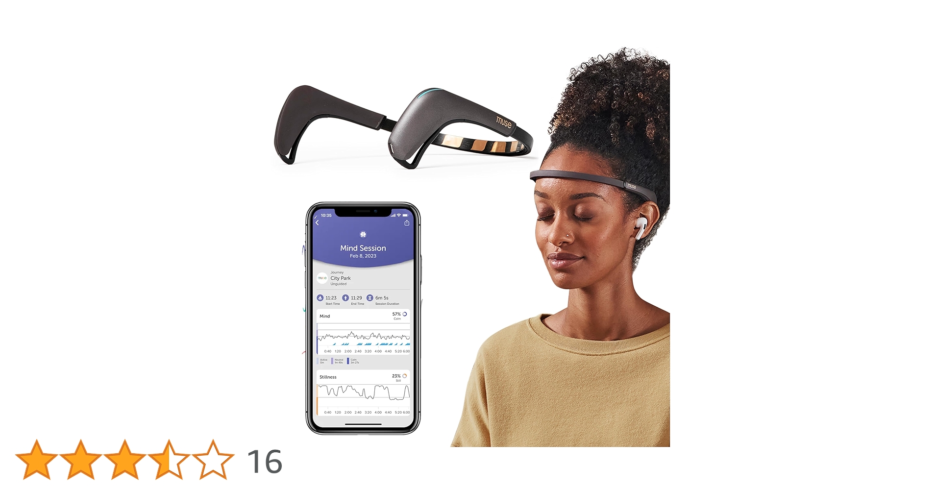 MUSE 2: The Brain Sensing Headband USB-C- EEG MUSE Headband