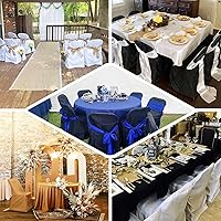 Vista 4 de Efavormart - 5 fundas para sillas plegables de poliéster negro, duraderas y reutilizables