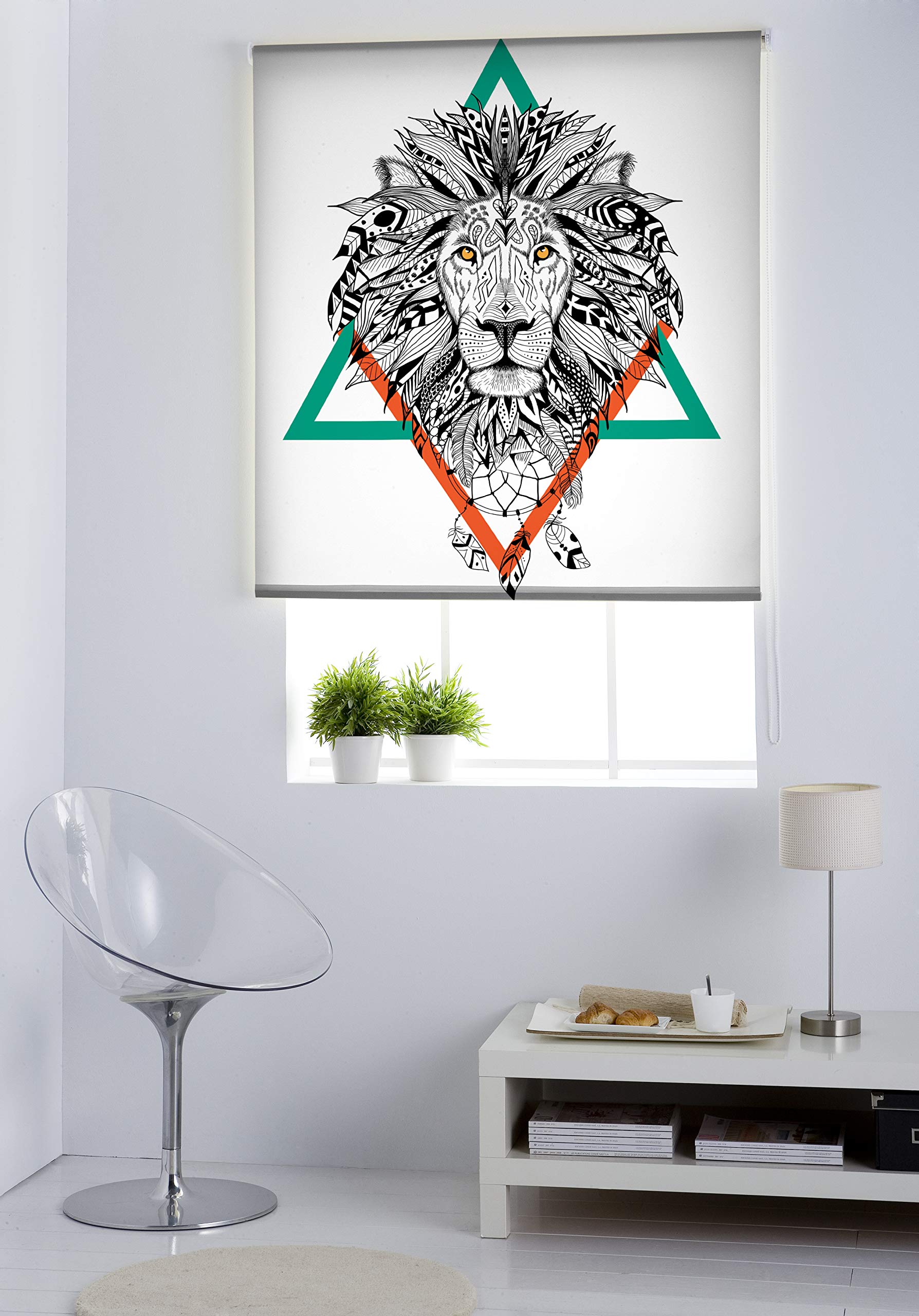 Estoralis | Animaux | Store Enrouleur | sans Outil Tissu translucide imprimé | A-225 | 60 x 150 cm. (Largeur/Hauteur) Taille du Tissu 57 x 150 cm. | Stores pour fenêtres et Portes
