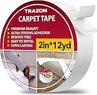 Trazon Double Sided Carpet Tape - Residue-Free Rug Grippers for Hardwood, Laminate, Tile & Area Rugs, Strong Adhesive 2 Inch x 12 Yards