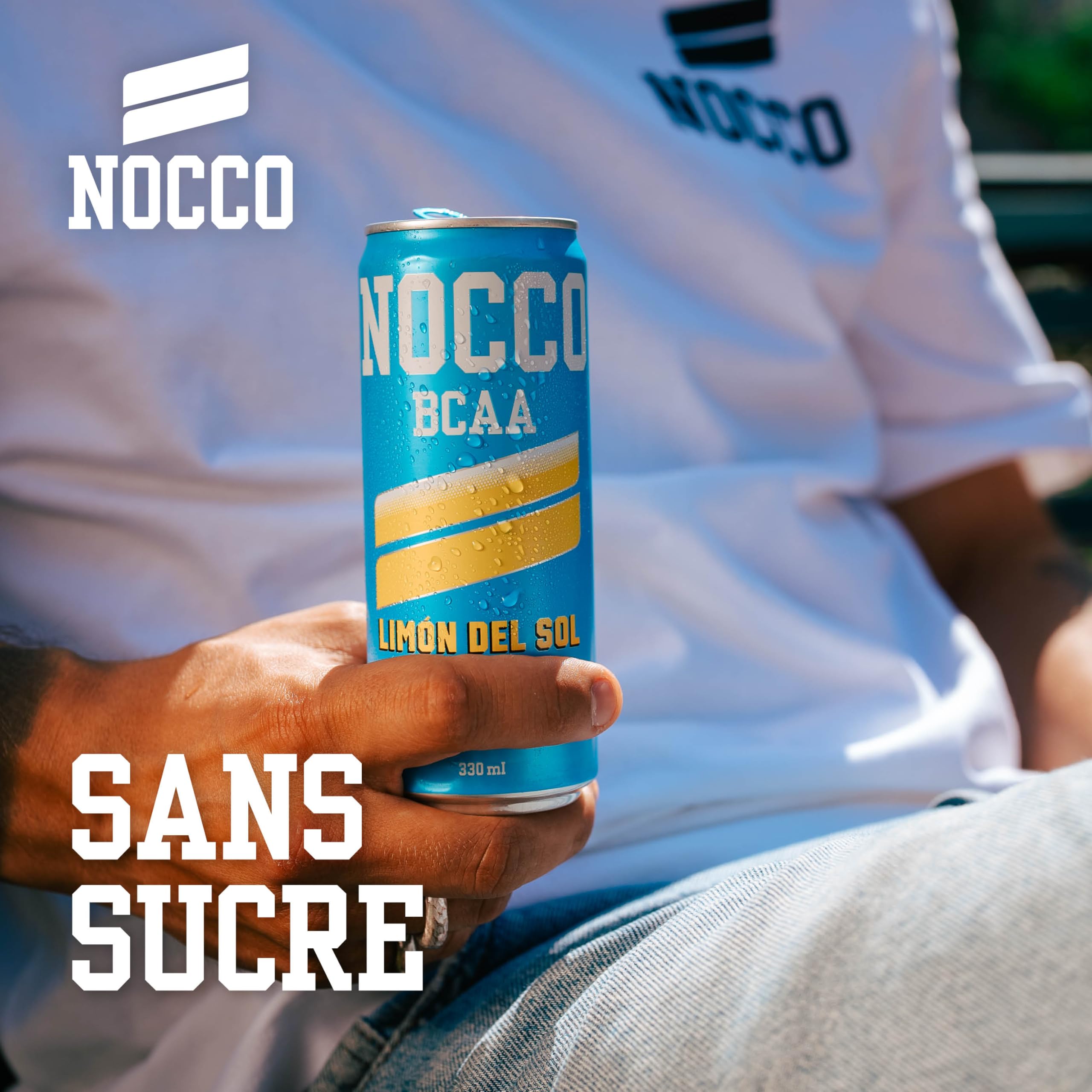 NOCCO Boisson énergissante goût citron 180 mg caféine 24x330ml Boissons énergétiques, Sans Sucre BCAA (Limon Del Sol)