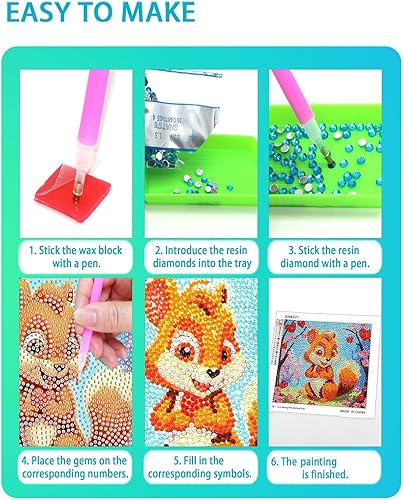 Miniatura 6 de AyuqEjus Kits de arte de diamantes para niños, paquete de 4 piezas de arte de diamantes para niños, artes y manualidades para niños de 8 a 12 años,
