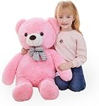 IKASA Giant Nounours en peluche animal,Grands jouets doux Jouet en peluche mignon,Jumbo Gros ours gras surdimensionnés Animaux Grande grandeur de vie,Dons pour les enfants Filles Garçons Enfants (Brown, 47 pouces)