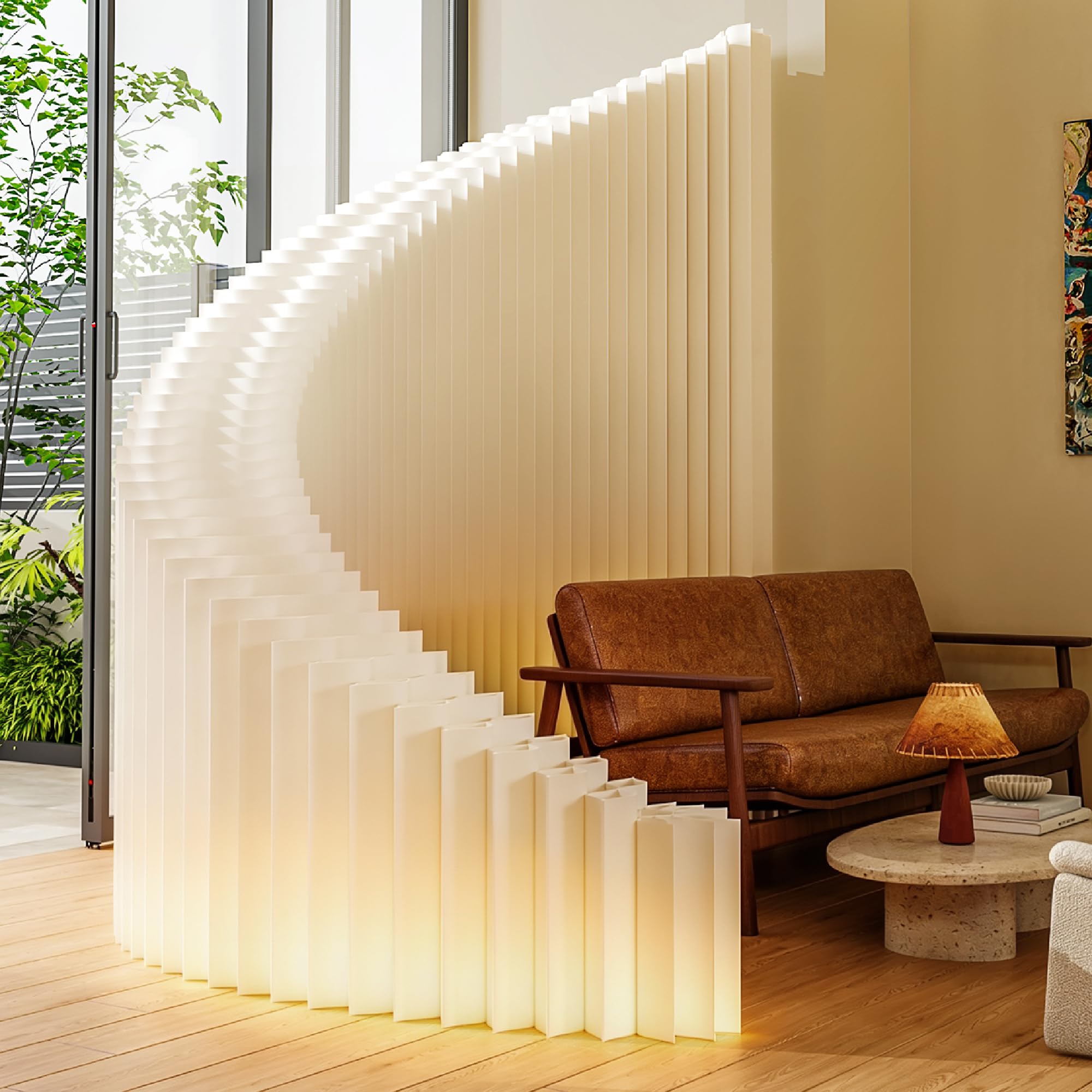 Amazon｜折りたたみ 三角パーテーション 間仕切り 発光区切り 屏風 LED