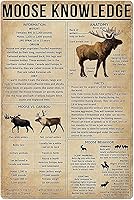 Vista 1 de Moose Knowledge - Letrero de metal de estaño, panel de pared, decoración artística retro para el hogar, dormitorio, bar, cafetería, granja, 8 x 12