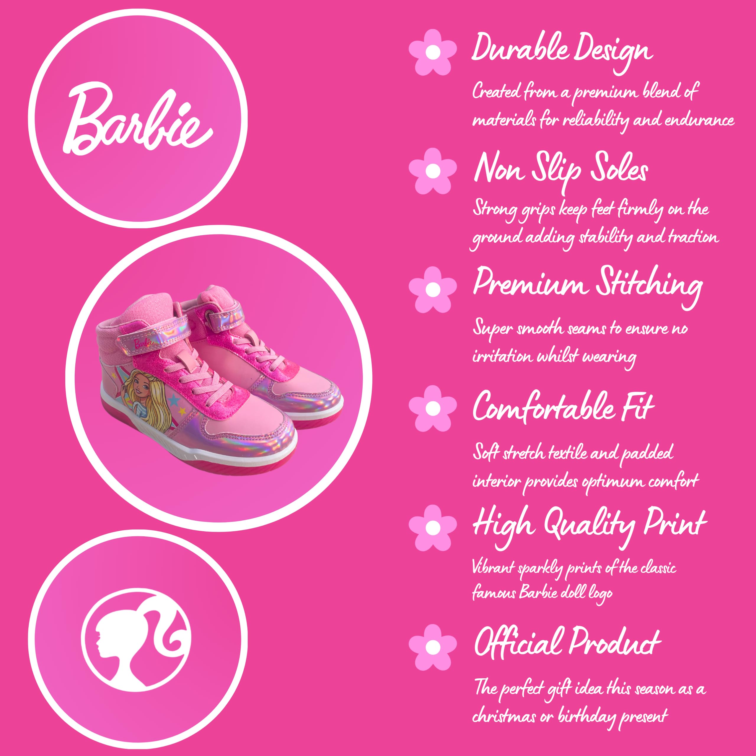 Barbie Scarpe Ragazze, Calzature Sportive Alte Bambole, Regalo per Ragazze, Taglie EU 27 a 33