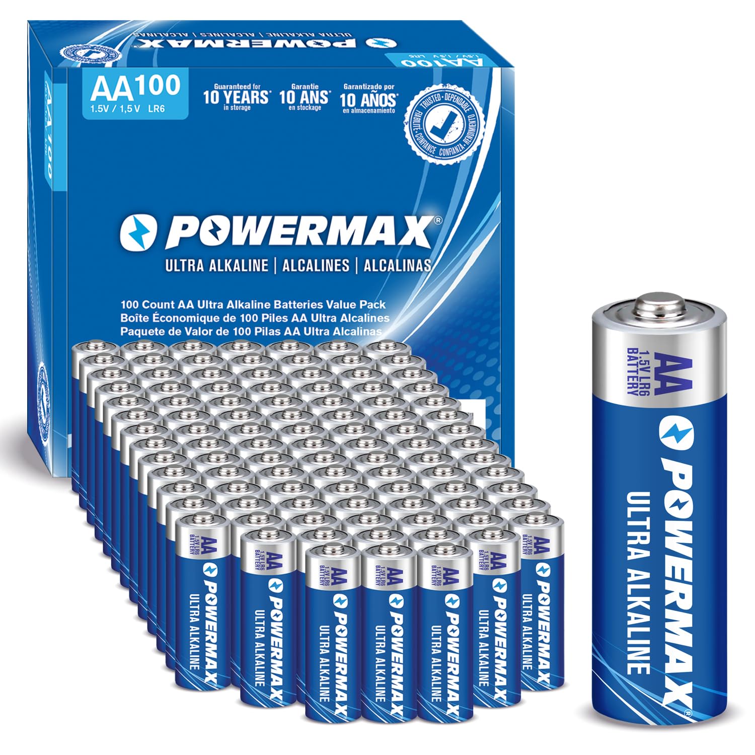 Powermax 100-Count Double AA Batteries
