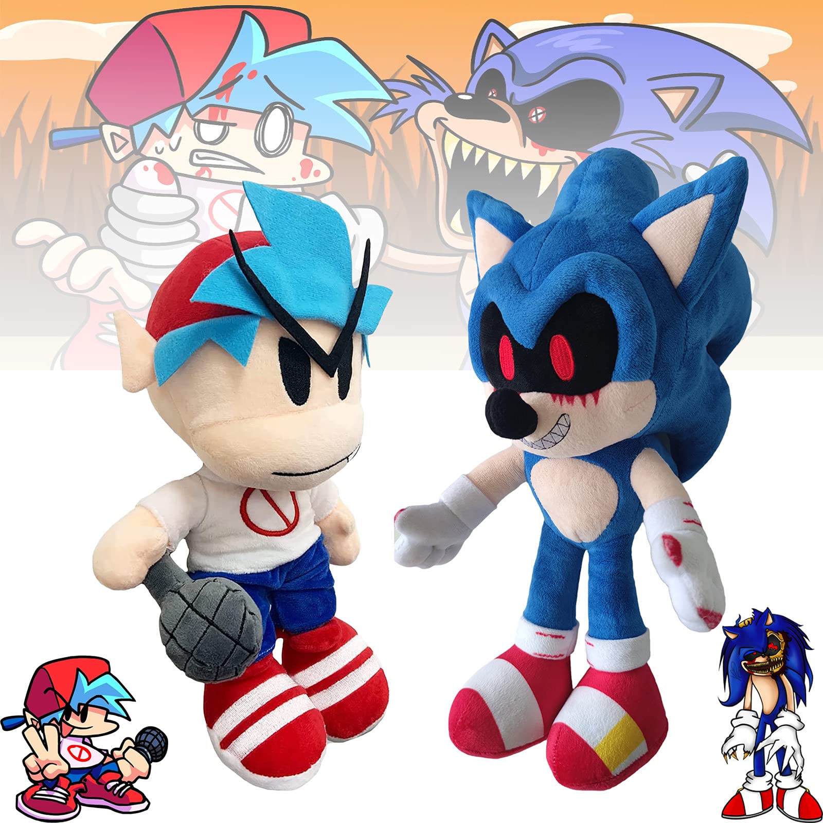 Buy FNF Sarvente Plush, FNF Boyfriend Plush, 2Pcs Soft Plush Stuffed FNF Toy, Friday Night