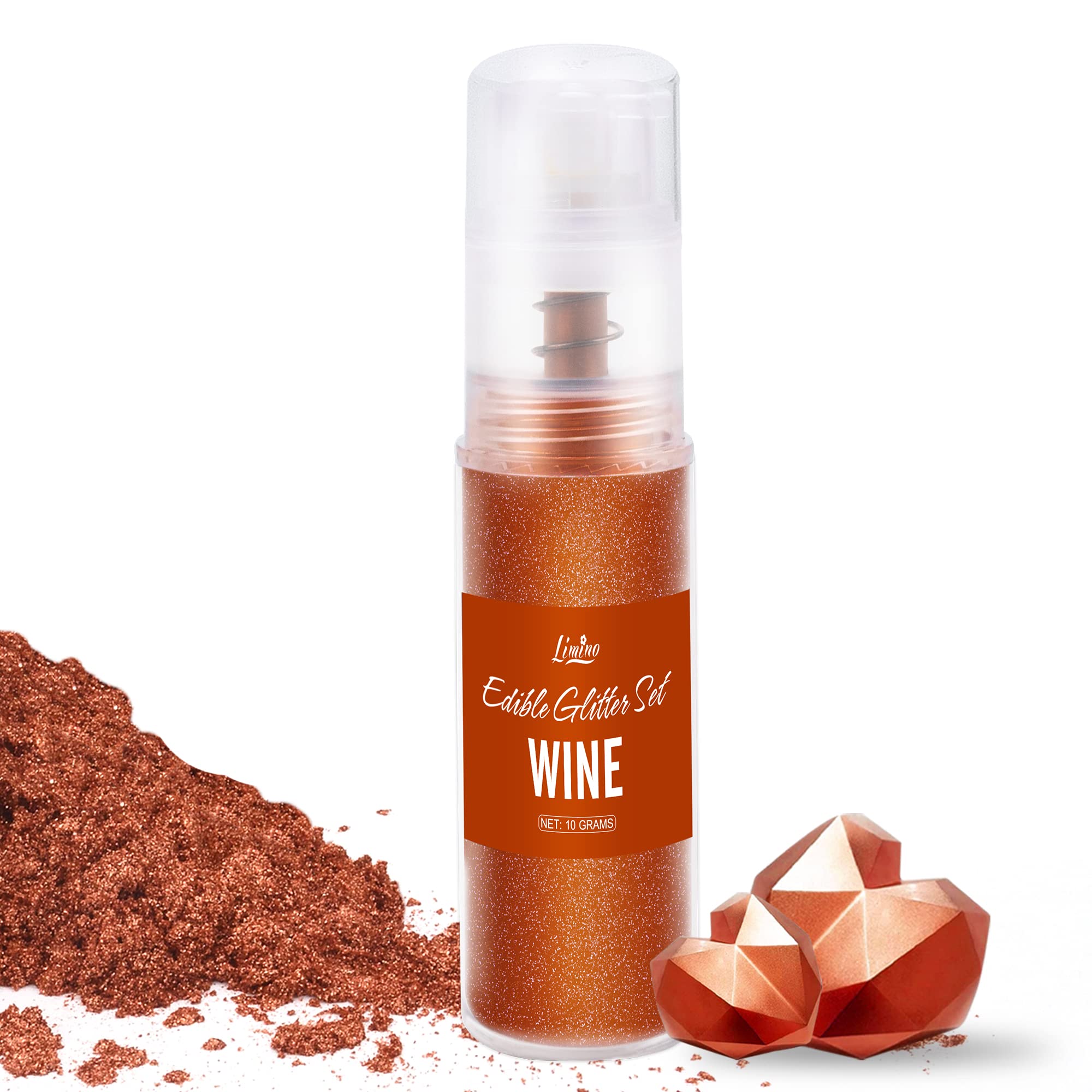 Edible Glitter Spray - 10g Edible Luster Dust Metallic Food Grade Coloring Glitter for Drinks, Cake Decorating, Baking - Edible Dust Powder Shimmer Dusting Powder for Icing, Chocolate, Candy (Wine)