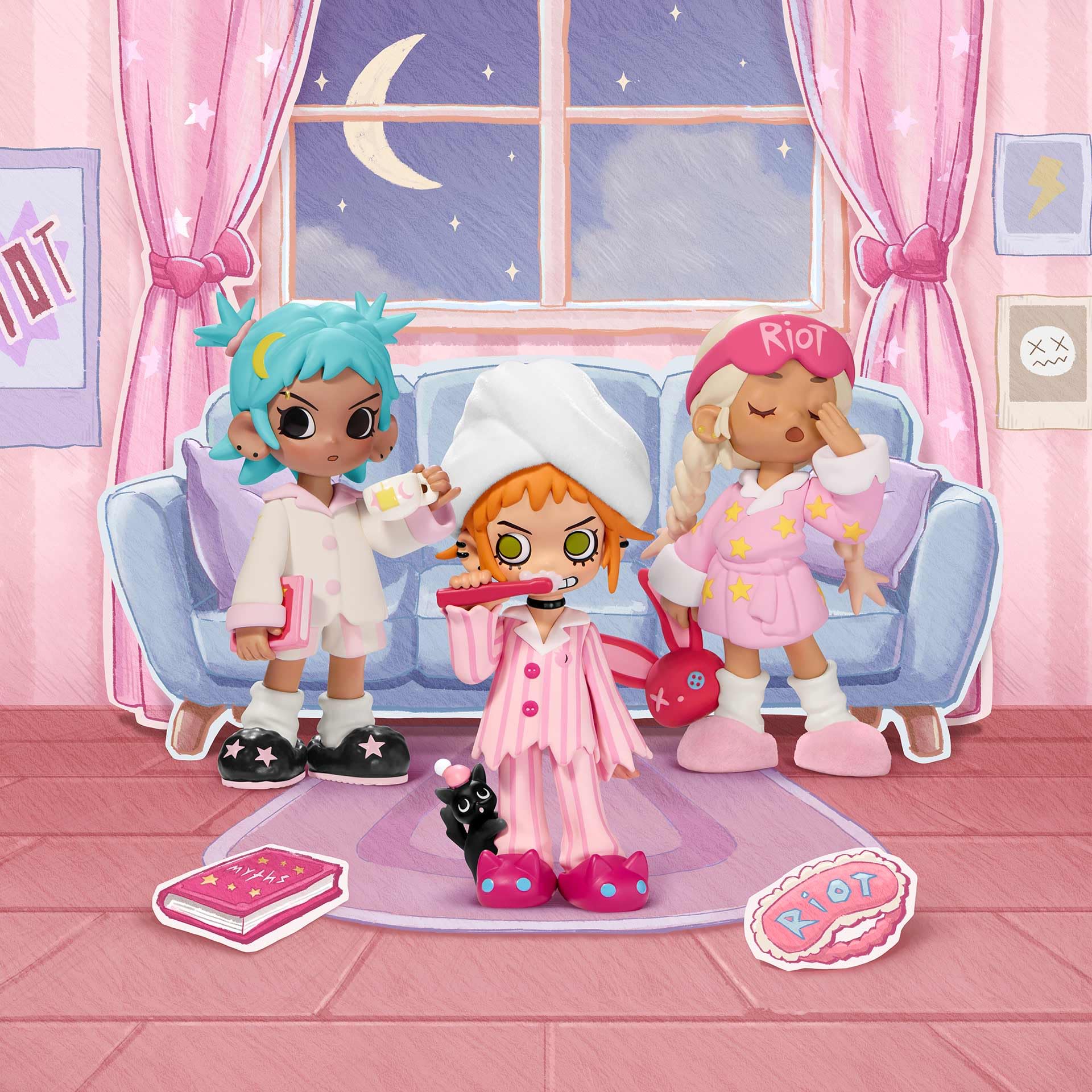 Amazon.com: POP MART Lil Peach Riot Sleepover Series Blind Box