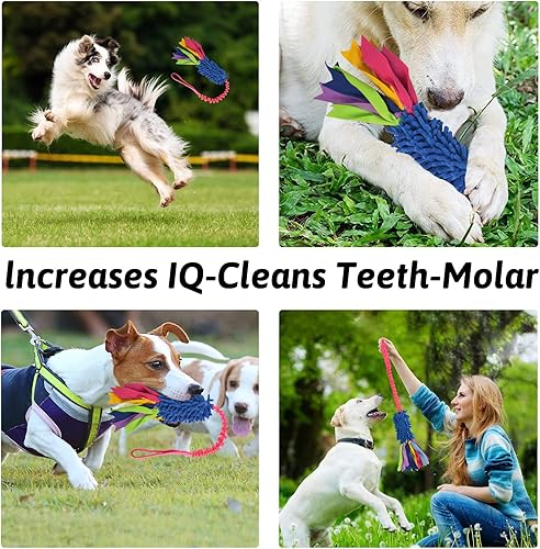 Miniatura 4 de wodoca Juguete de tirar para perros, juguetes para perros para masticadores agresivos, juguete de cuerda para perro con chirrido fuerte, fácil de