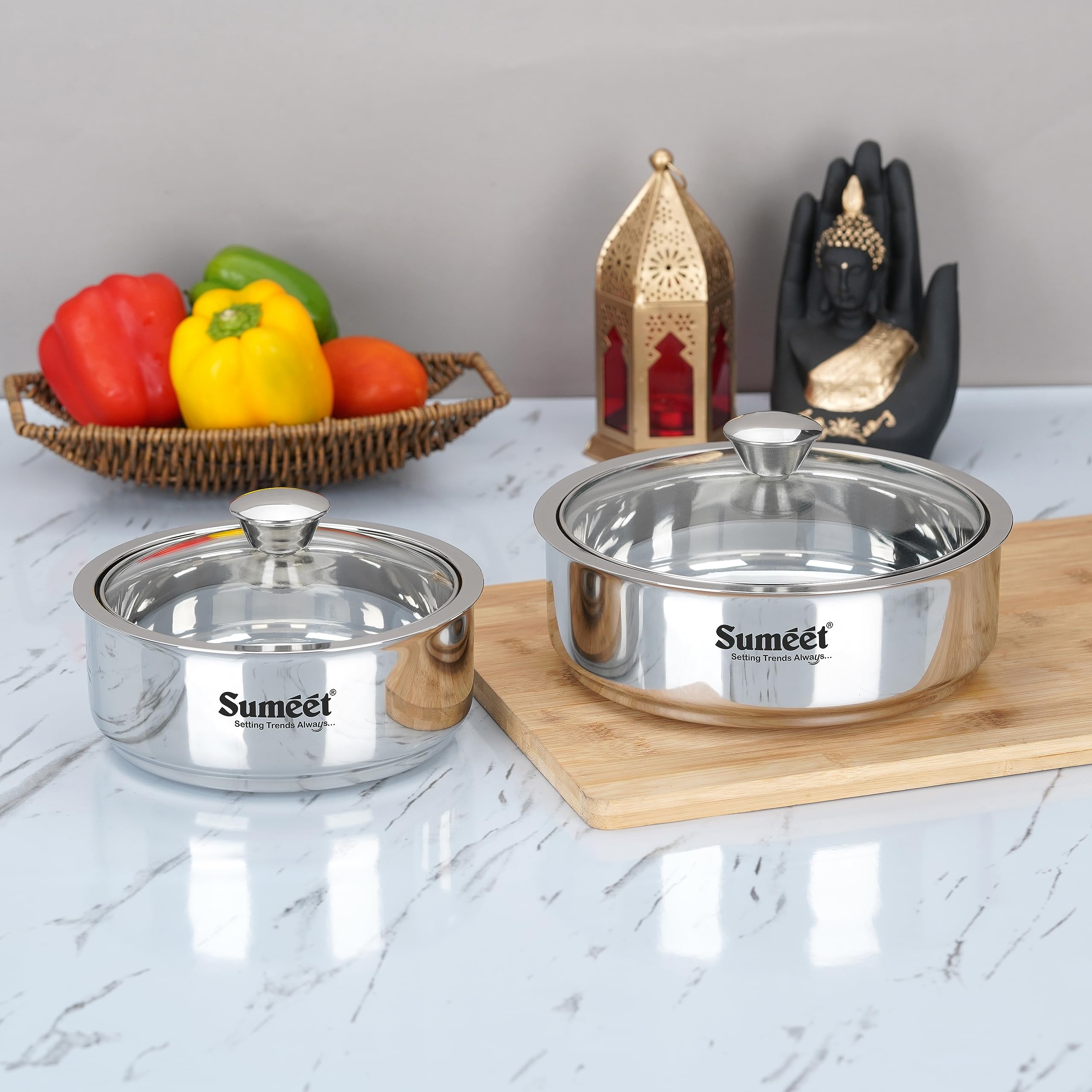 Sumeet Smart Serve Stainless Steel Double Wall Insulated Hot Roti/Chapati Pot/Server/Casserole with Glass Lid, Combo of, 1L & 1.600L,Set of 2pc, Silver (B0CGTPM3Z8) Amazon Price History, Amazon Price Tracker
