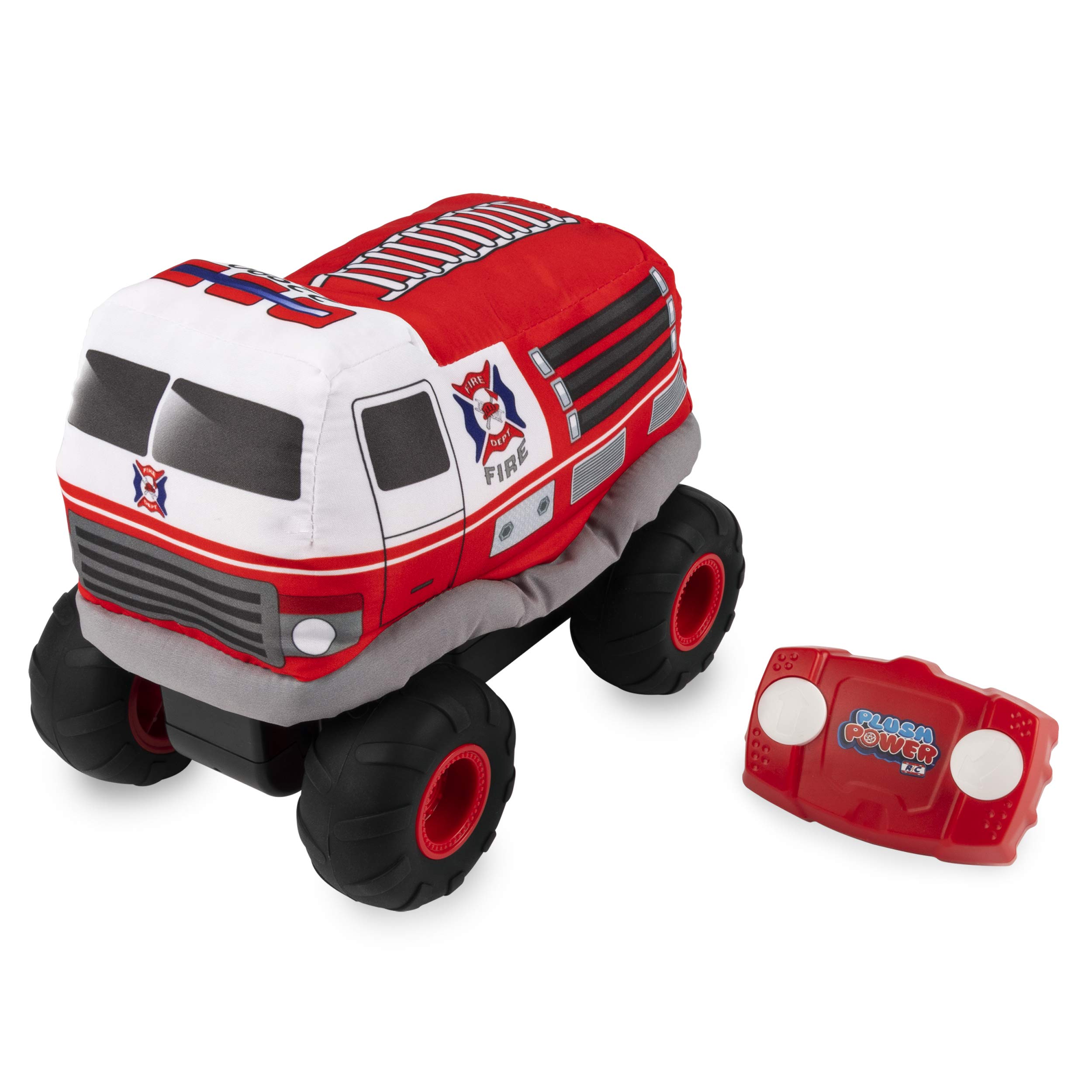 plush power remote control fire truck