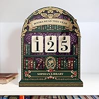 Vista 12 de Rastreador de Lectura de Libros Personalizado, Contador de Libros Leídos Este Año, Decoración de Biblioteca, Letrero de Seguimiento de Libros