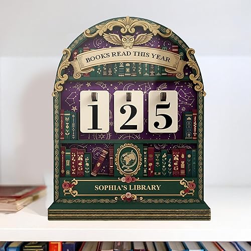 Miniatura 12 de Letrero Personalizado de Libros Leídos, Contador de Libros Leídos Este Año, Decoración de Biblioteca, Letrero de Seguimiento de Libros para