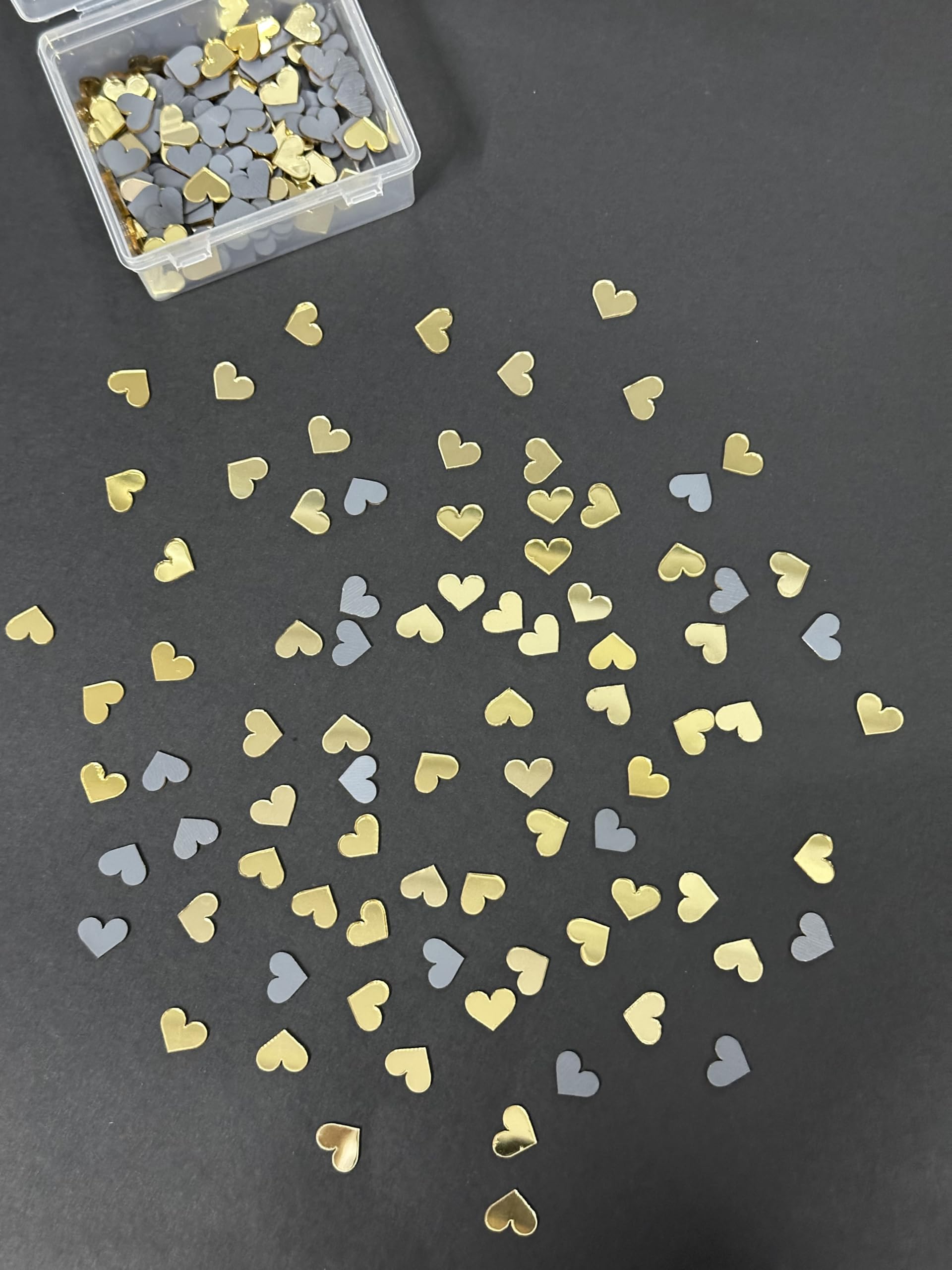 Heart-Shaped Golden Acrylic Mirror Pieces for Lippan Art, Nail Art, Fabric and Craft Projects, Shatterproof-image-37