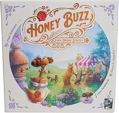 Goliath Honey Buzz - Juego de mesa de estrategia de colocación de azulejos, componentes de madera, 1-4 jugadores, a partir de 10 años