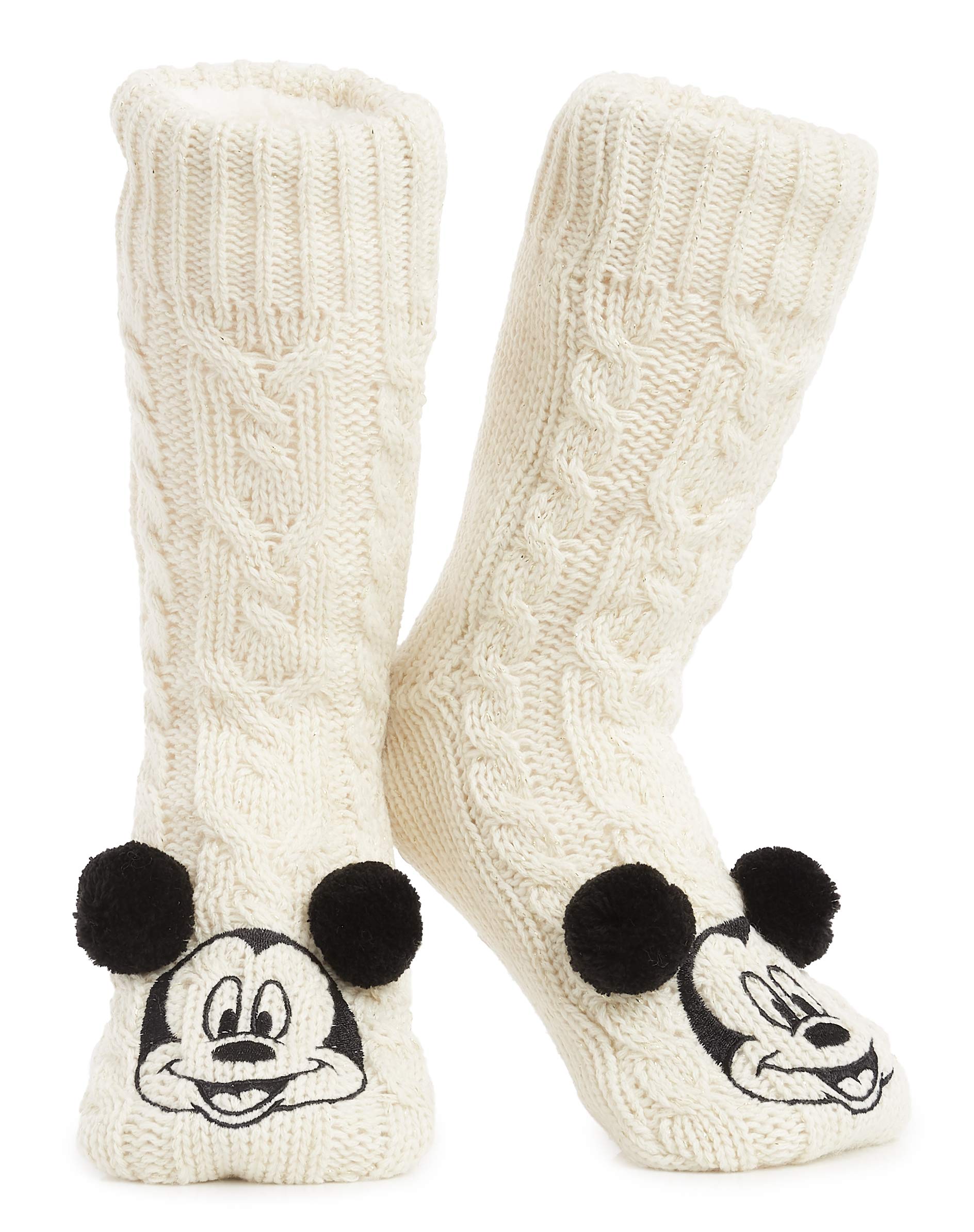 Disney Socks for Women & Teens UK Size 2.5-7.5, Non Slip Fleece Slipper Women’s Socks, Soft & Breathable, Gifts for Her