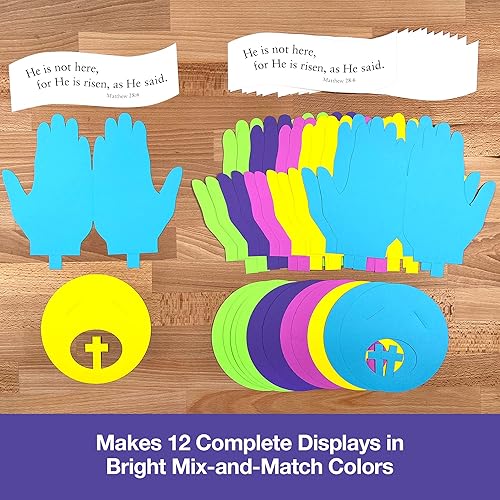 Miniatura 2 de FreshCut Crafts  Devocional de Pascua Mateo 286 (He is Risen) colorido juego de manualidades bíblicas de papel perforado en 3D  Hace 2 exhibiciones