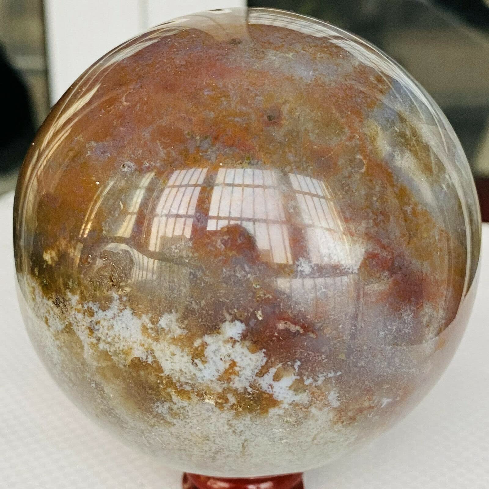 Decorazione in Cristallo 800 g Sfera di Quarzo Diaspro Naturale dell'Oceano Sfera di Cristallo miracolosa Collezioni di casa