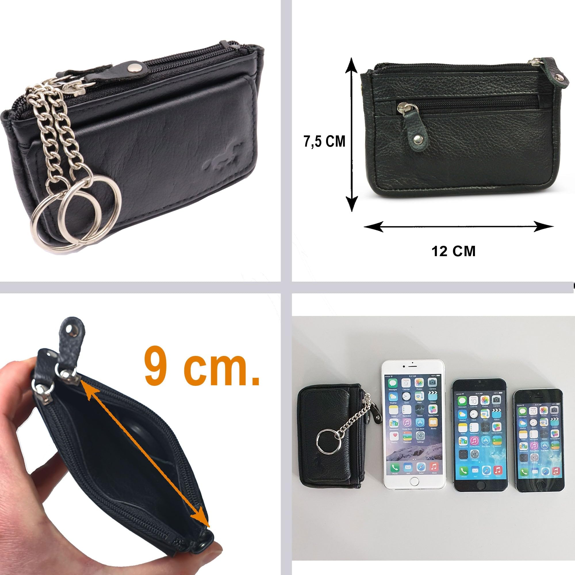 Safekeepers Etui Porte Clefs – Pochette Zippé – Porte-Clés Cuir - Homme – Femme