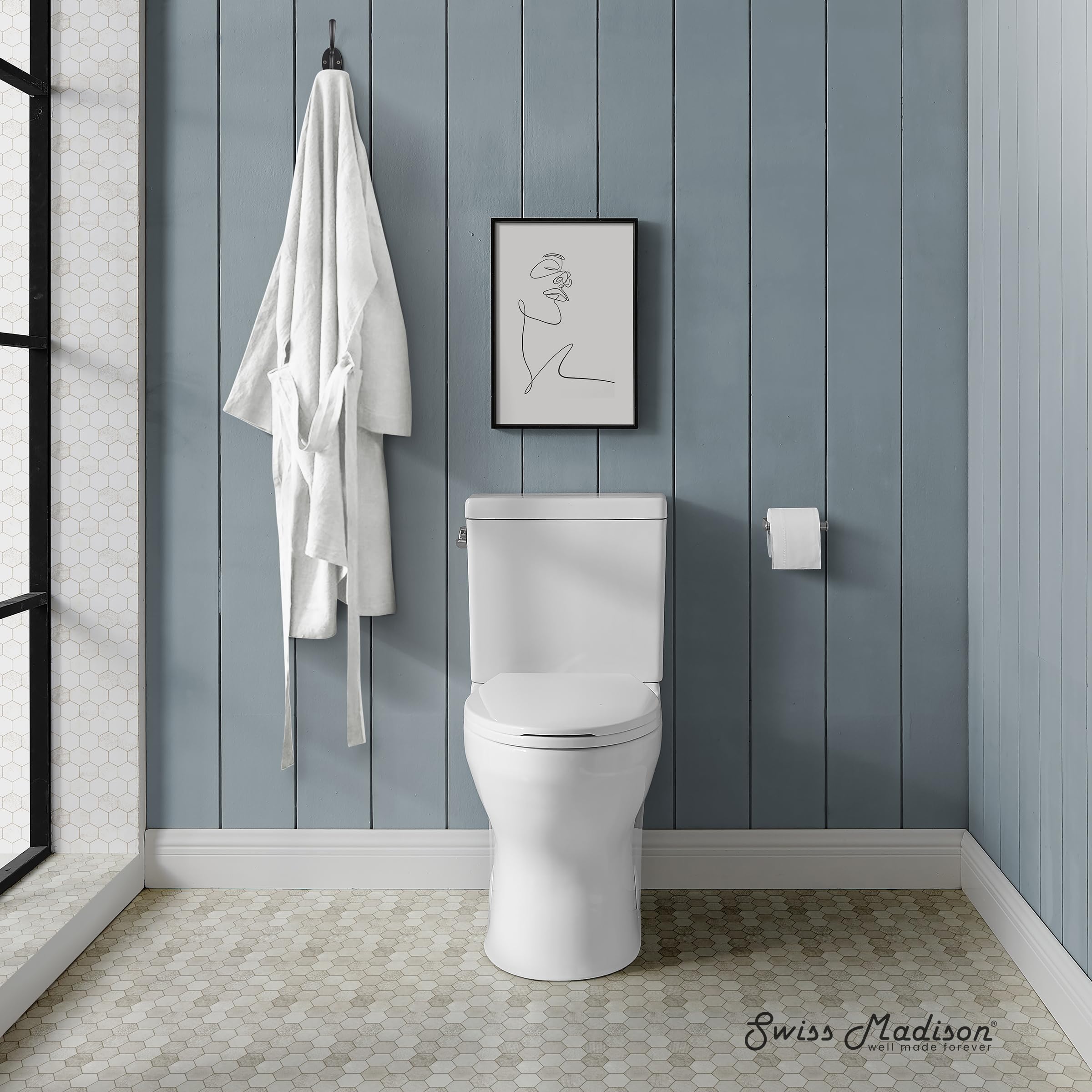 Swiss Madison Well Made Forever Classe Two-Piece Elongated Left