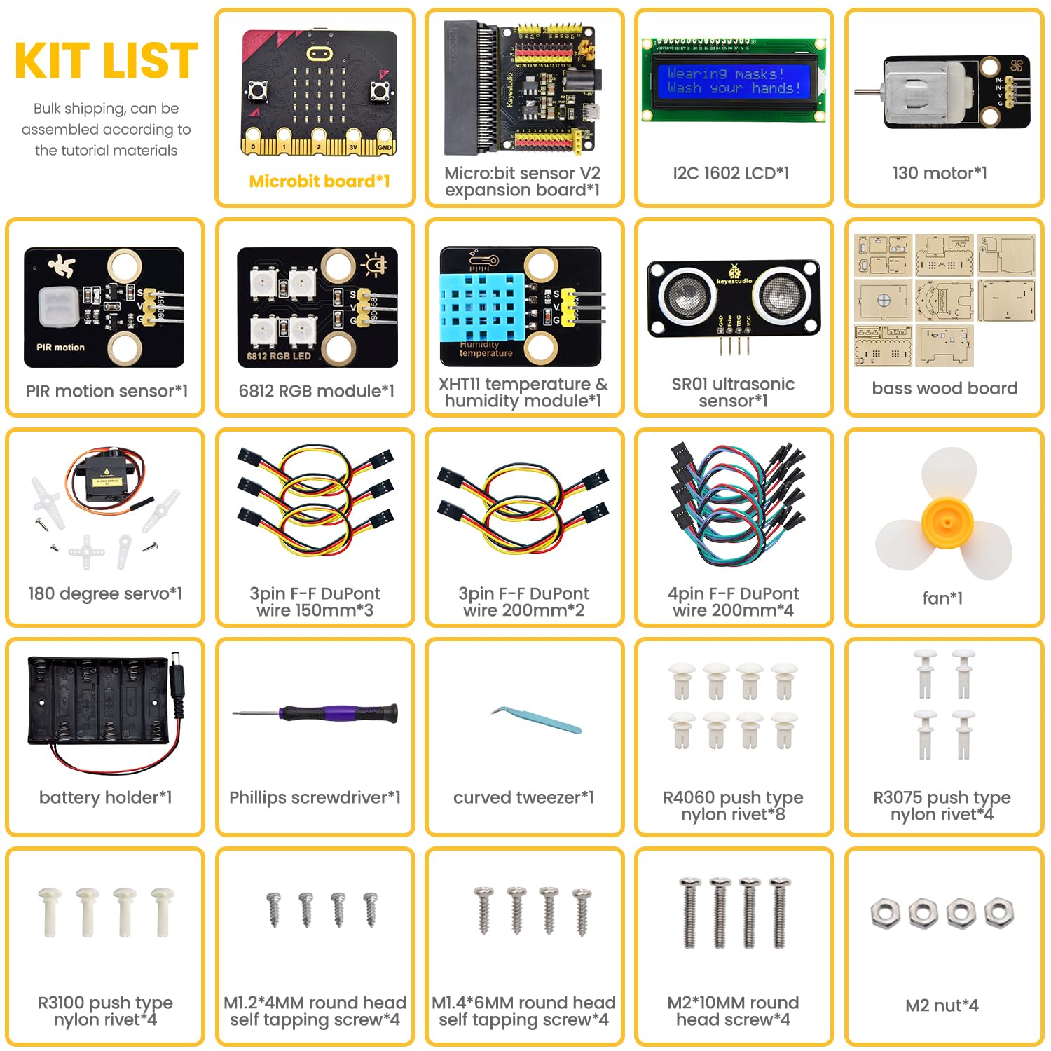 KEYESTUDIO Micro: Bit V2 Smart Home Kit z zabawnymi projektami kodowania trzpienia Microbit (w zestawie Microbit V2)