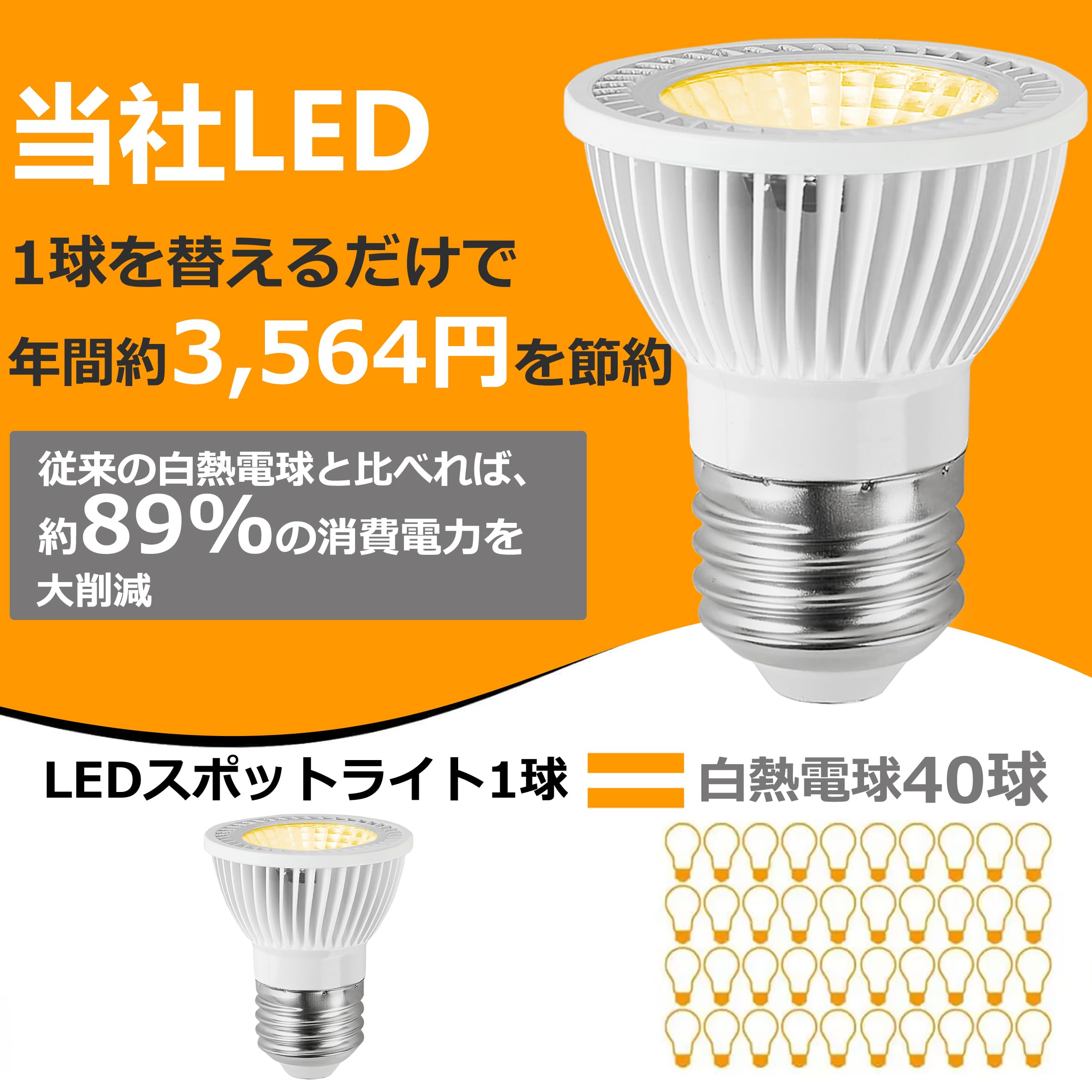 【未使用品】LED スポットライト E26形 5000K 24個セット Amazon | LEDスポットライト LED 電球 E26口金 500LM 5.5W ledハロゲン
