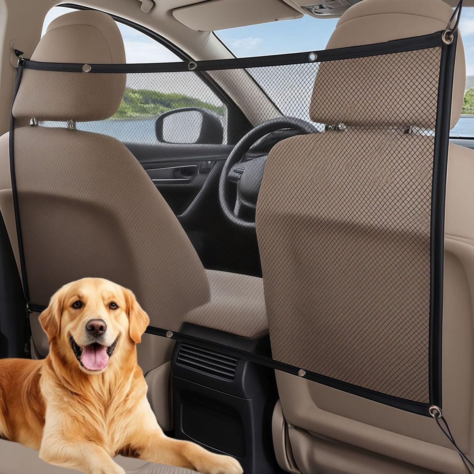 R-timer Dog Car Barrier Net for BMW Serie 3 F31 Touring 2011-2019, Premium Mesh Screen Pet Divider Front Seat Isolation Auto Interior Safety Accessories