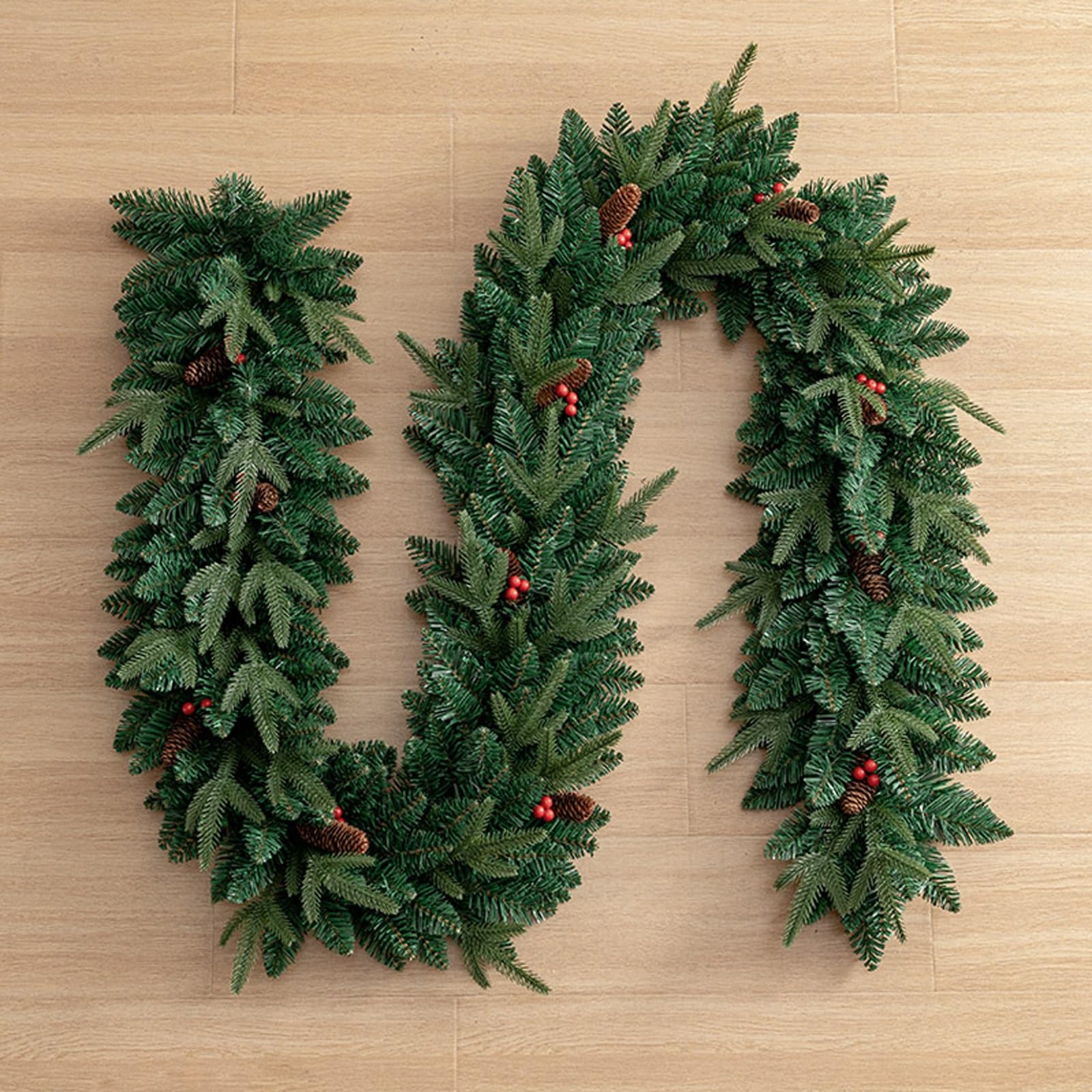 OPFdfhDFH Christmas wreaths, 8. FT Christmas Garland - for Mantle, Dense PE Touch, Home Decor for Holiday Fireplace Table Stairs