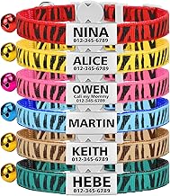 Personalized Cat Collar with Bell, 1 Pack, Quick Release Anti-Choking Collar for Cats and Kitten, Red