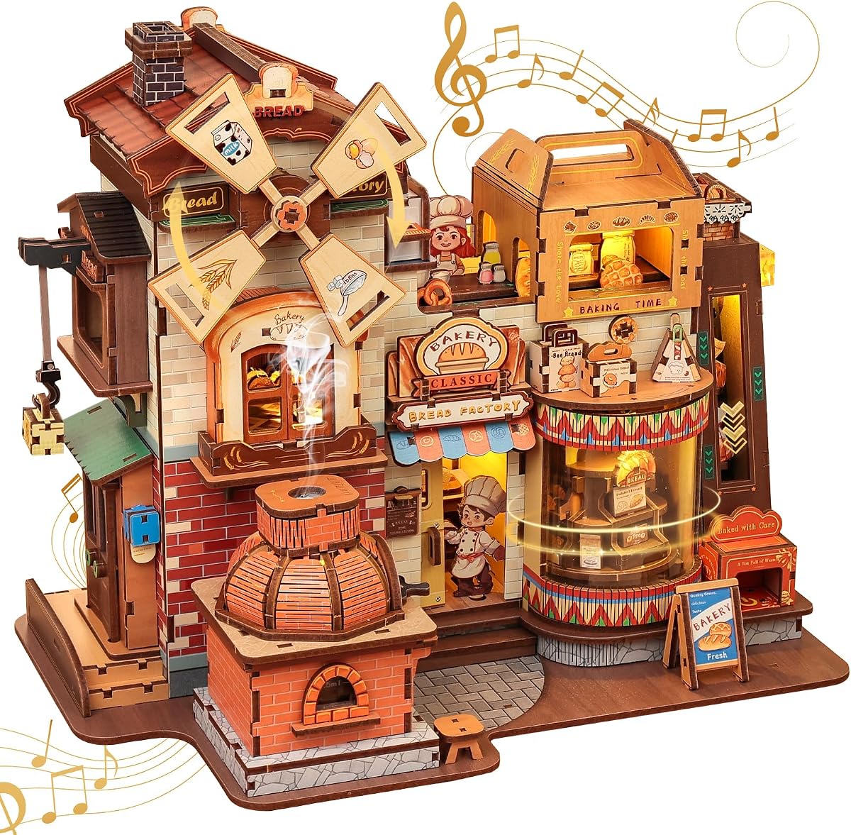CUTEBEE Book Nook, 3D Wooden Puzzle for Adults,576 Pcs (Bread Factory)