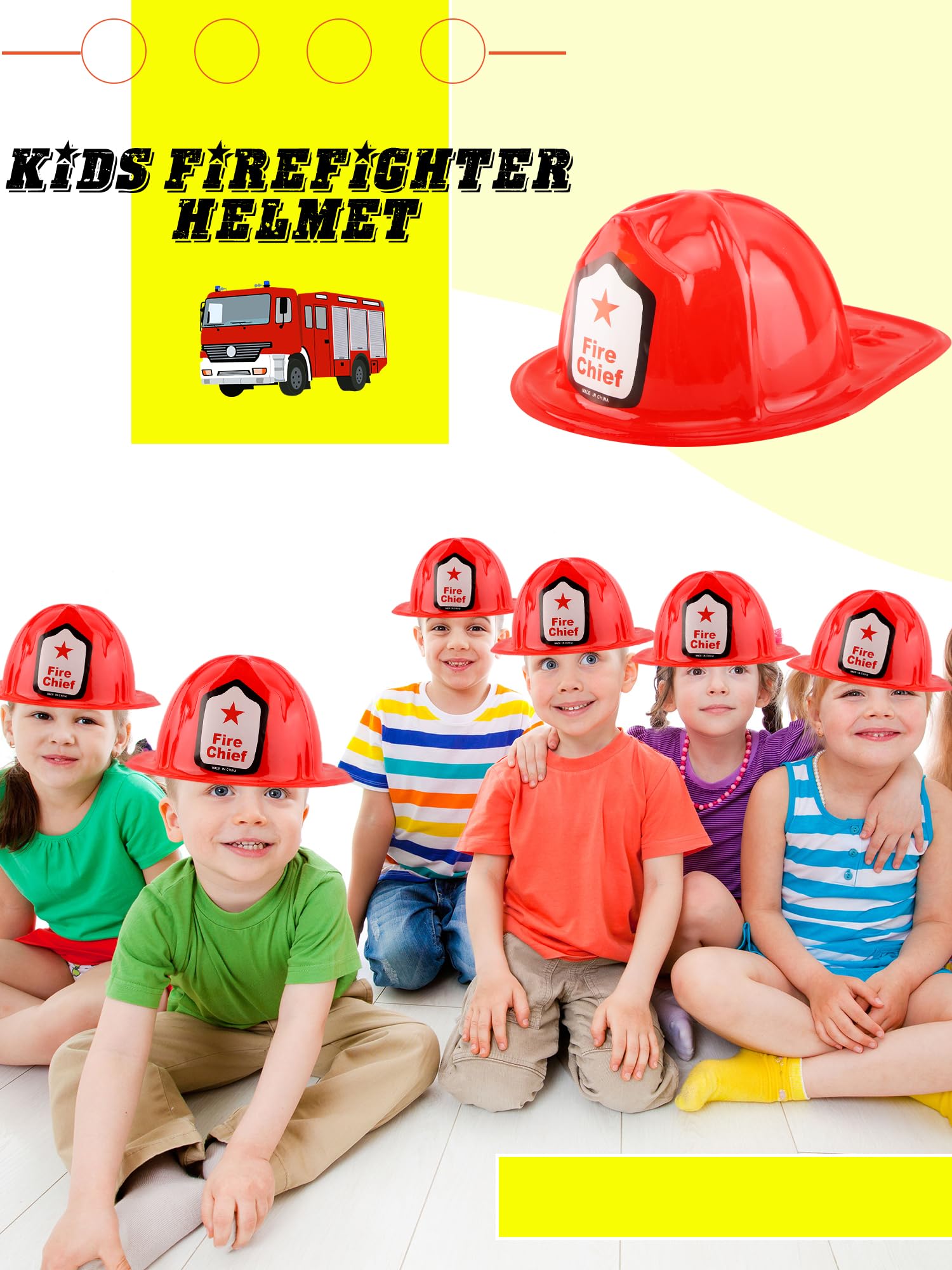 Paquete de 70 sombreros de bombero de plástico rojo a granel para cumpleaños, Halloween, cosplay, fiesta, accesorio de vestir