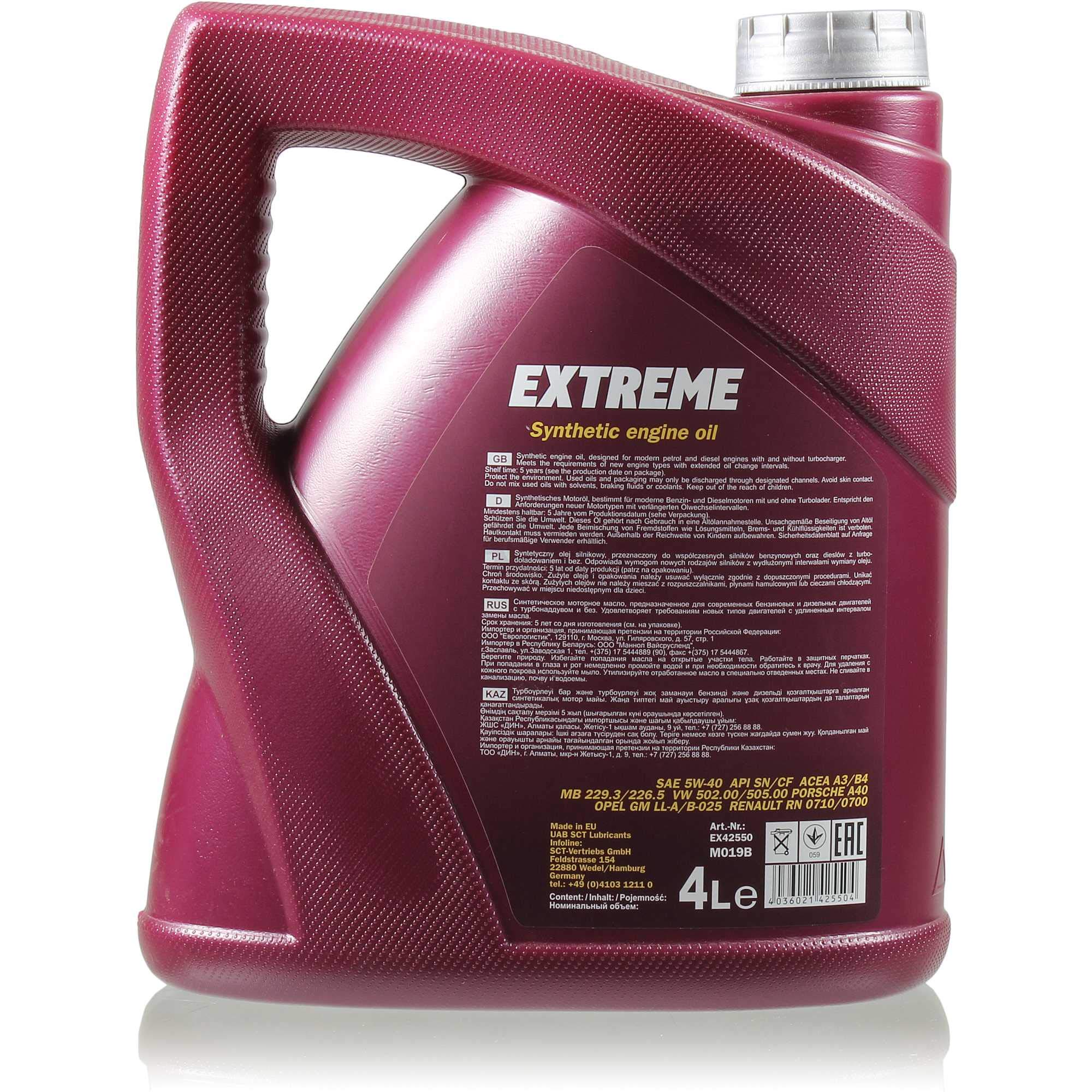 10 Liter Original MANNOL Motoröl Extreme 5W-40 API SN/CF Öl 11191910