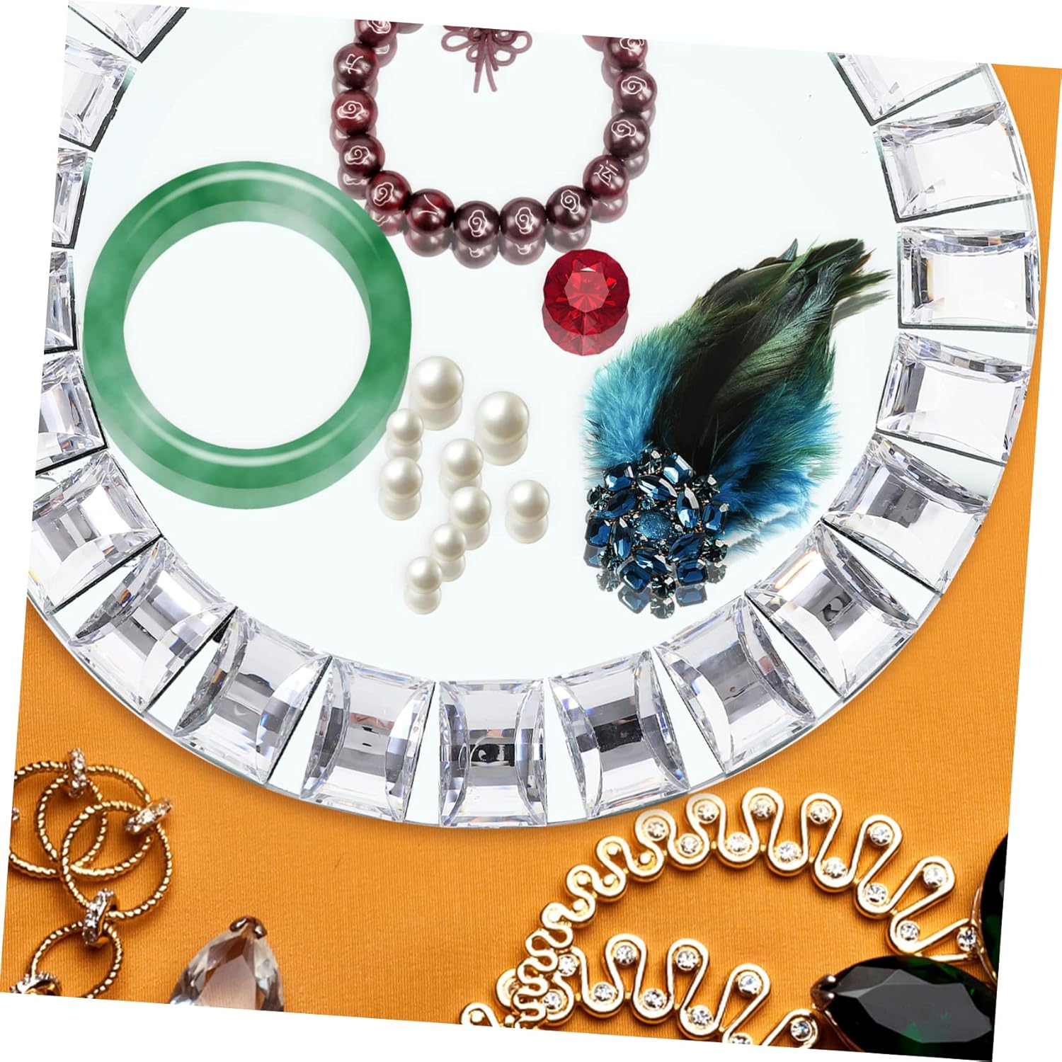 Cabilock Jewelry Tray Elegant Design Decorative Dish for Earrings and Trinkets for Home Living Room Bathroom Bedroom Decor