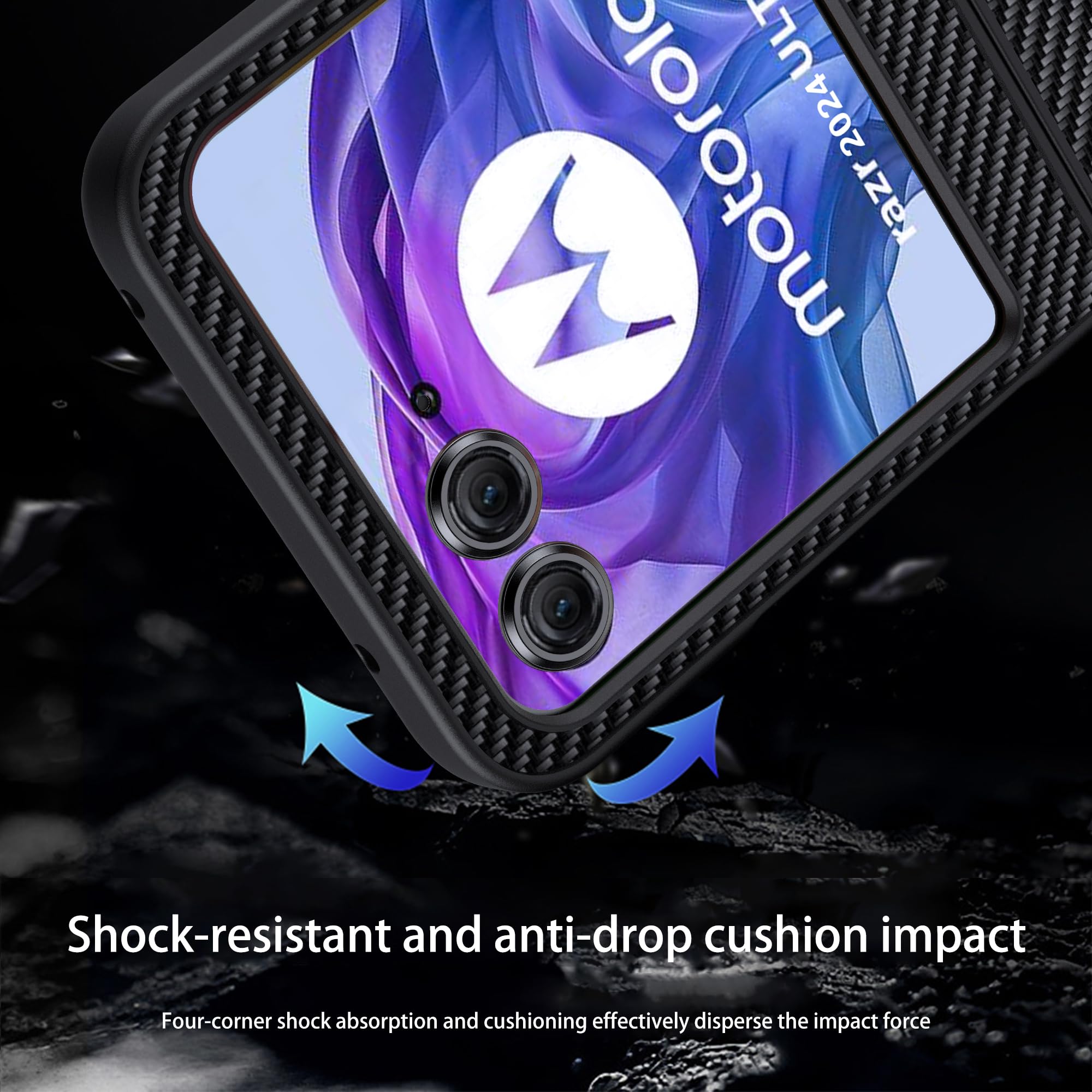 Moto Razr+ Case Ring Holder Shockproof Ring Stand Case For Motorola ...