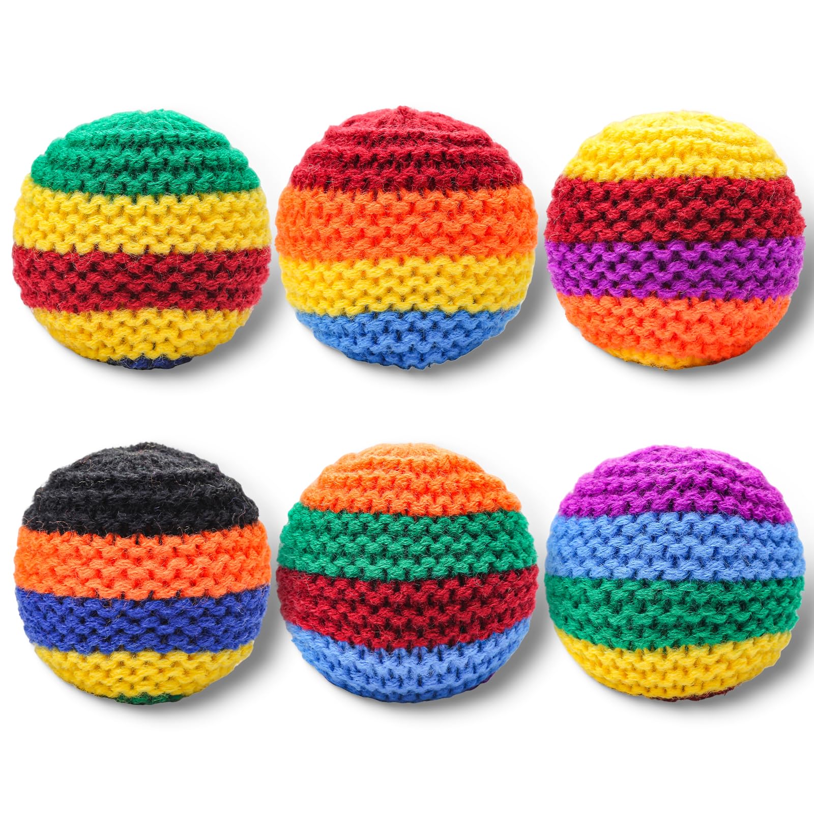 Crocheted Footbag Set 3PCS, Handmade for Teens &amp; Adult Outdoor Play