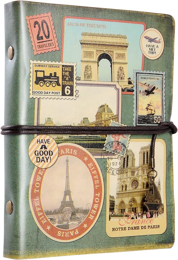 Leather Bound Journal Vintage Leather Notebook Antique Writing Journal Handmade Leather Bound Notebook, Best Gift for Art Sketchbook, Travel Diary & Notebooks to Write in (Building) Office Product