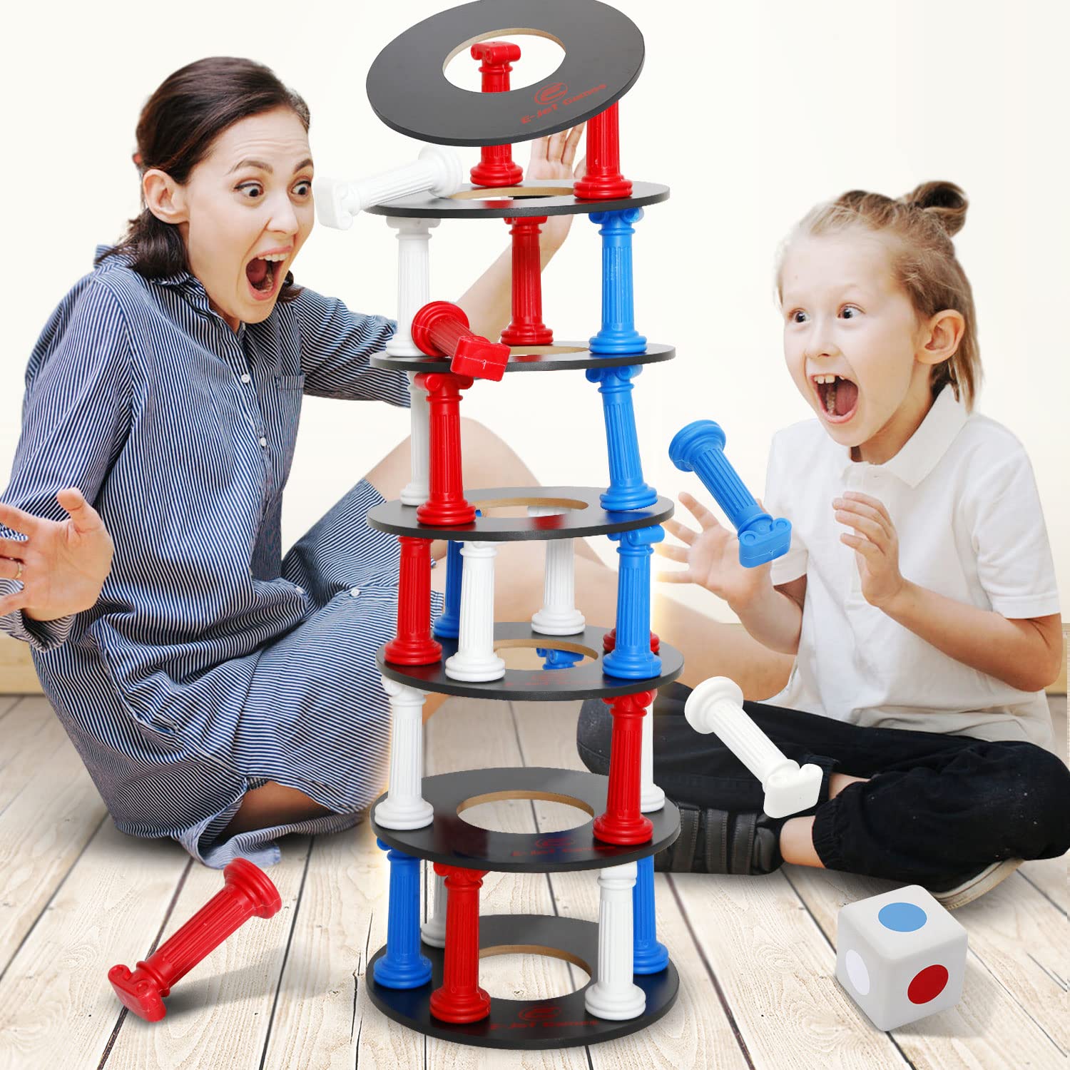 Tumbling Giant Tower Game Stacking Game for Adults & Teen - Party Game & Table Game Night