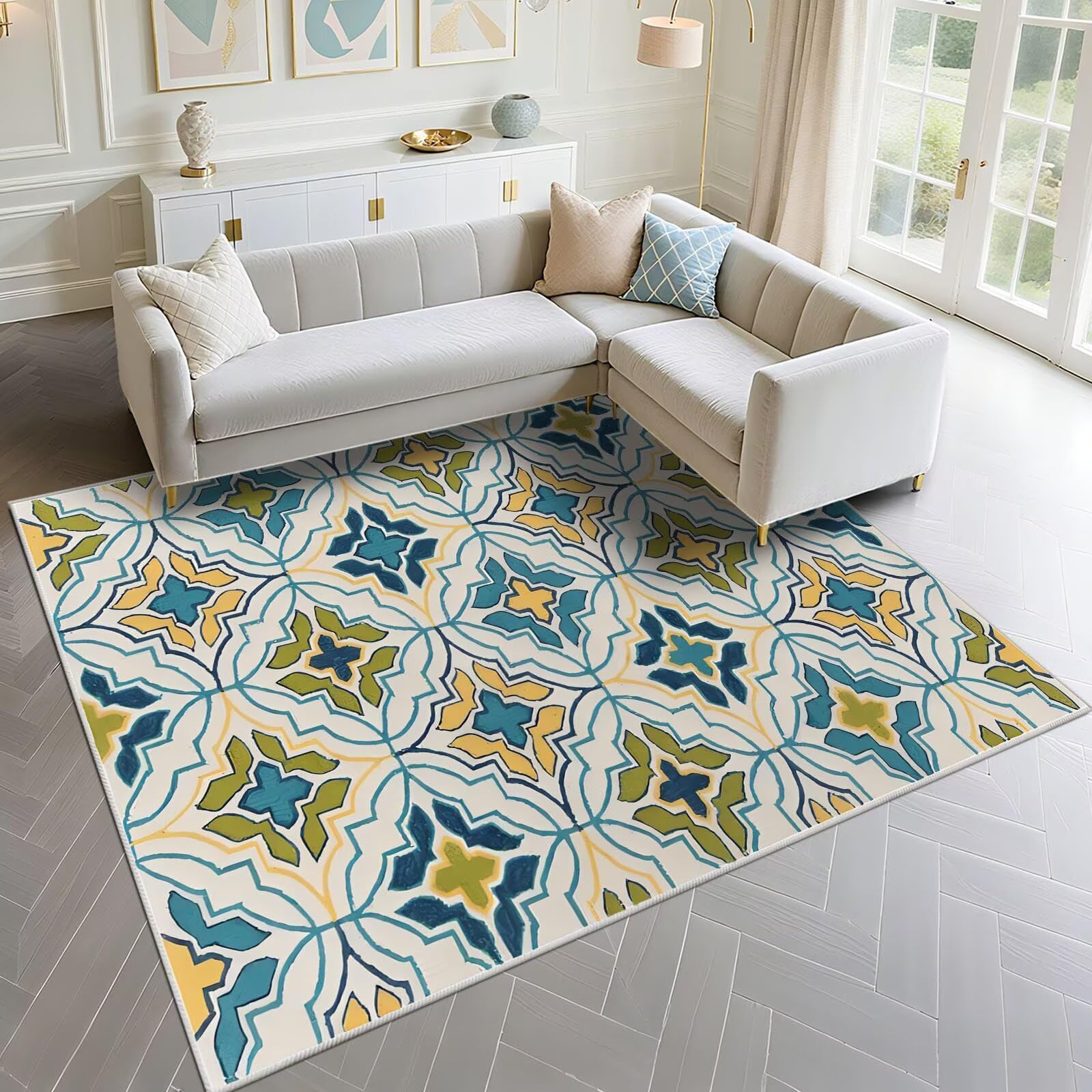 Tapis de cuisine floral 130x200cm pour un espace bureau et salon chaleureux