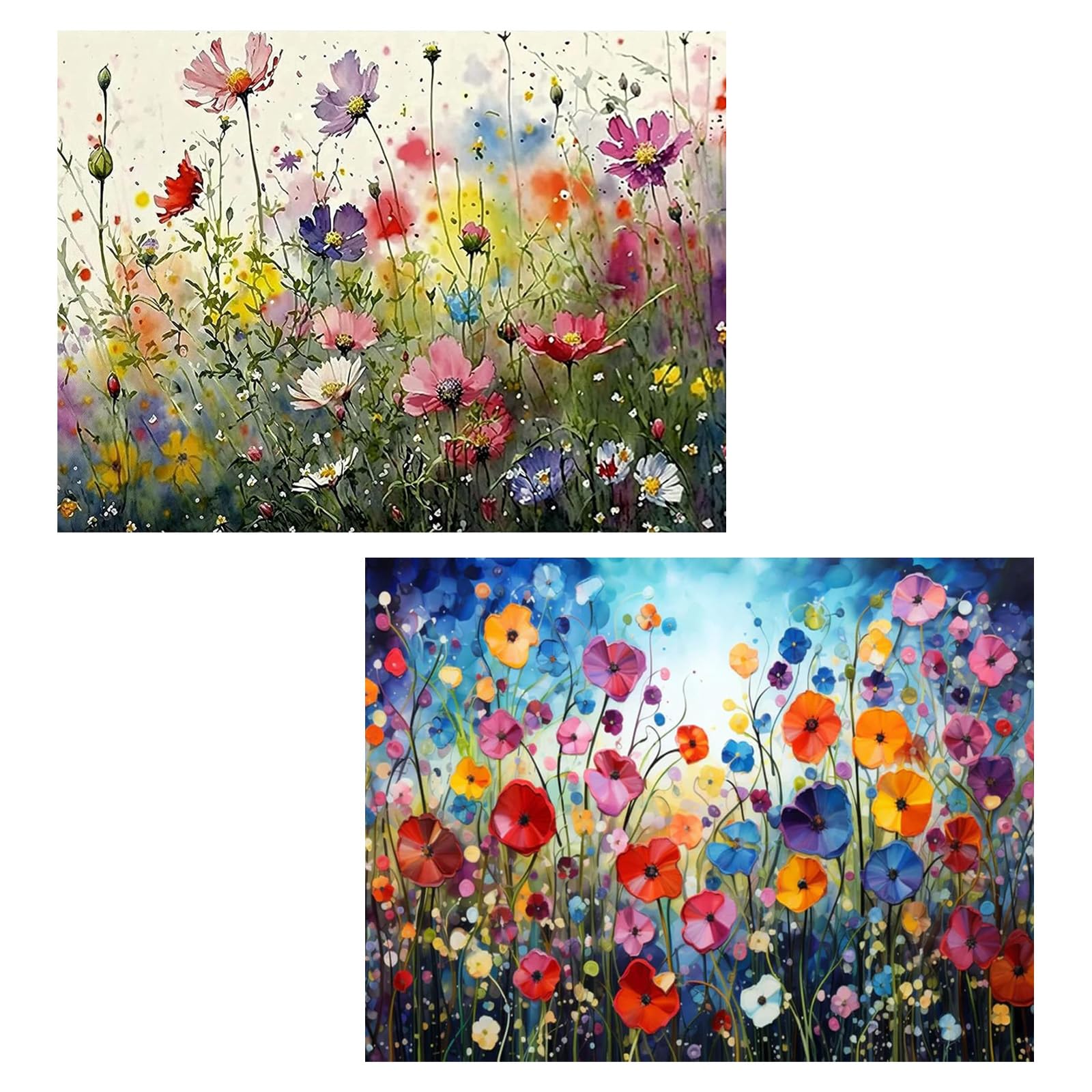 Zhuporn Diamond Painting Kit Completo, 5D Kits de Pintura de Diamantes, 2 pcs Diamante Pintura Flores, DIY Diamantes Cuadro, para Niños y Adultos Principiantes, Decoración de Pared del Hogar 30x40cm